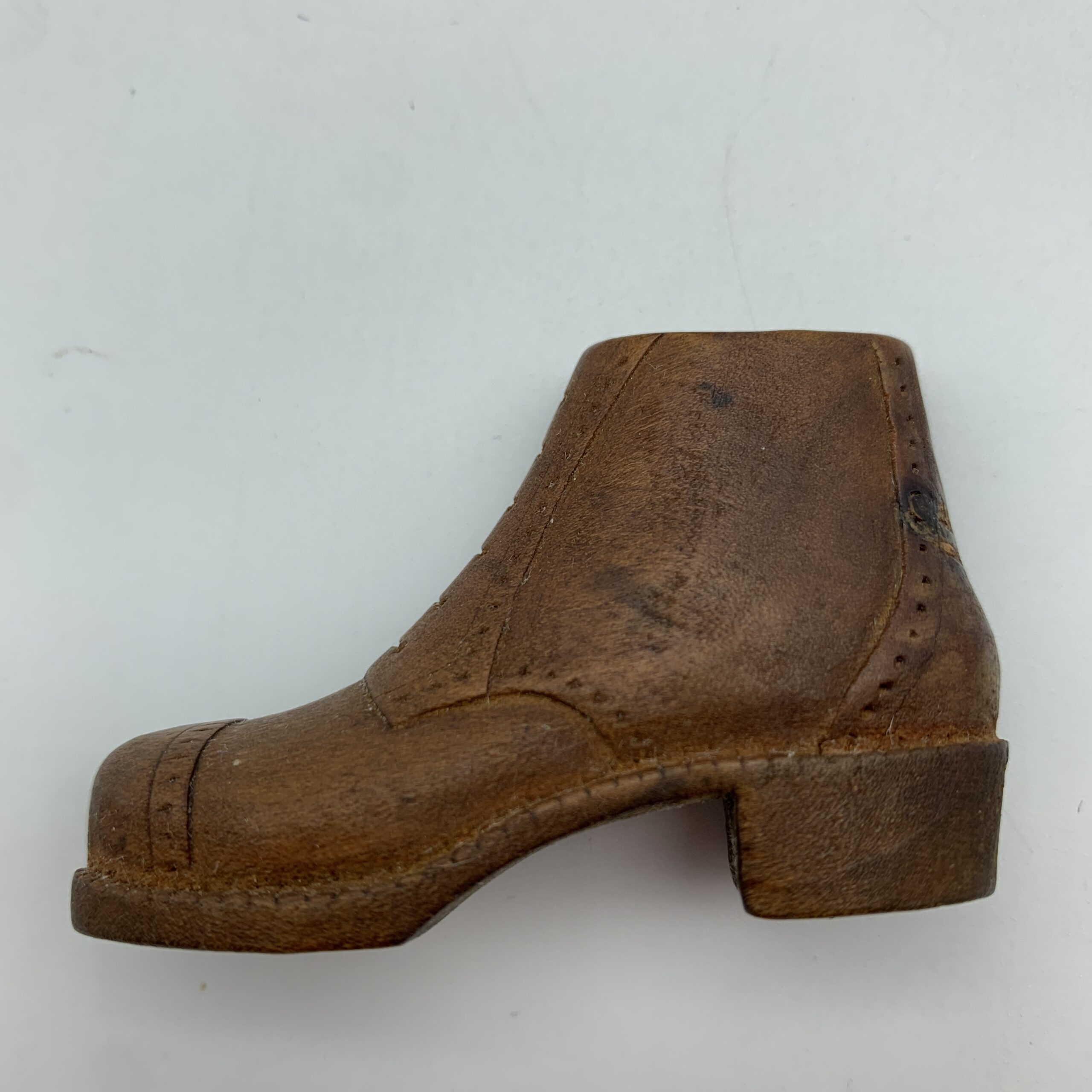 Trench Art/POW - Small Pair of Hand Carved Wooden Shoes - Image 2