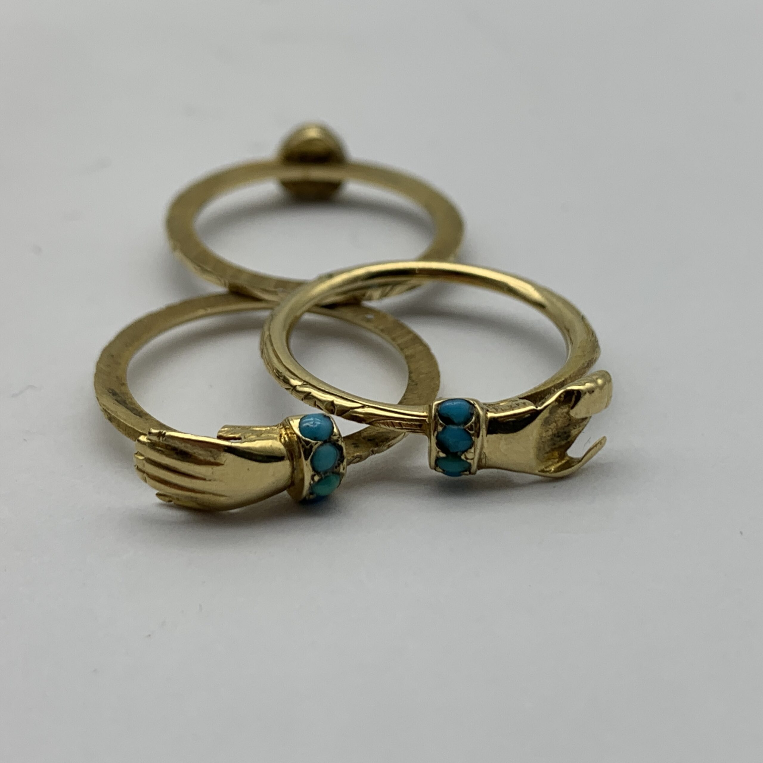 Antique 18ct Gold ‘Fede Gimmel’ or ‘Claddagh’ Ring - Image 2