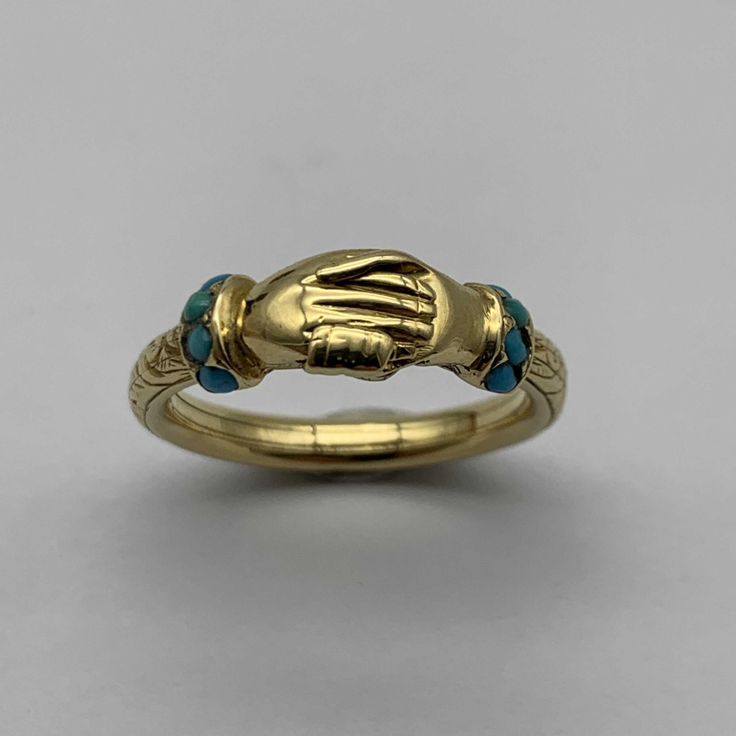 Antique 18ct Gold ‘Fede Gimmel’ or ‘Claddagh’ Ring - Image 5