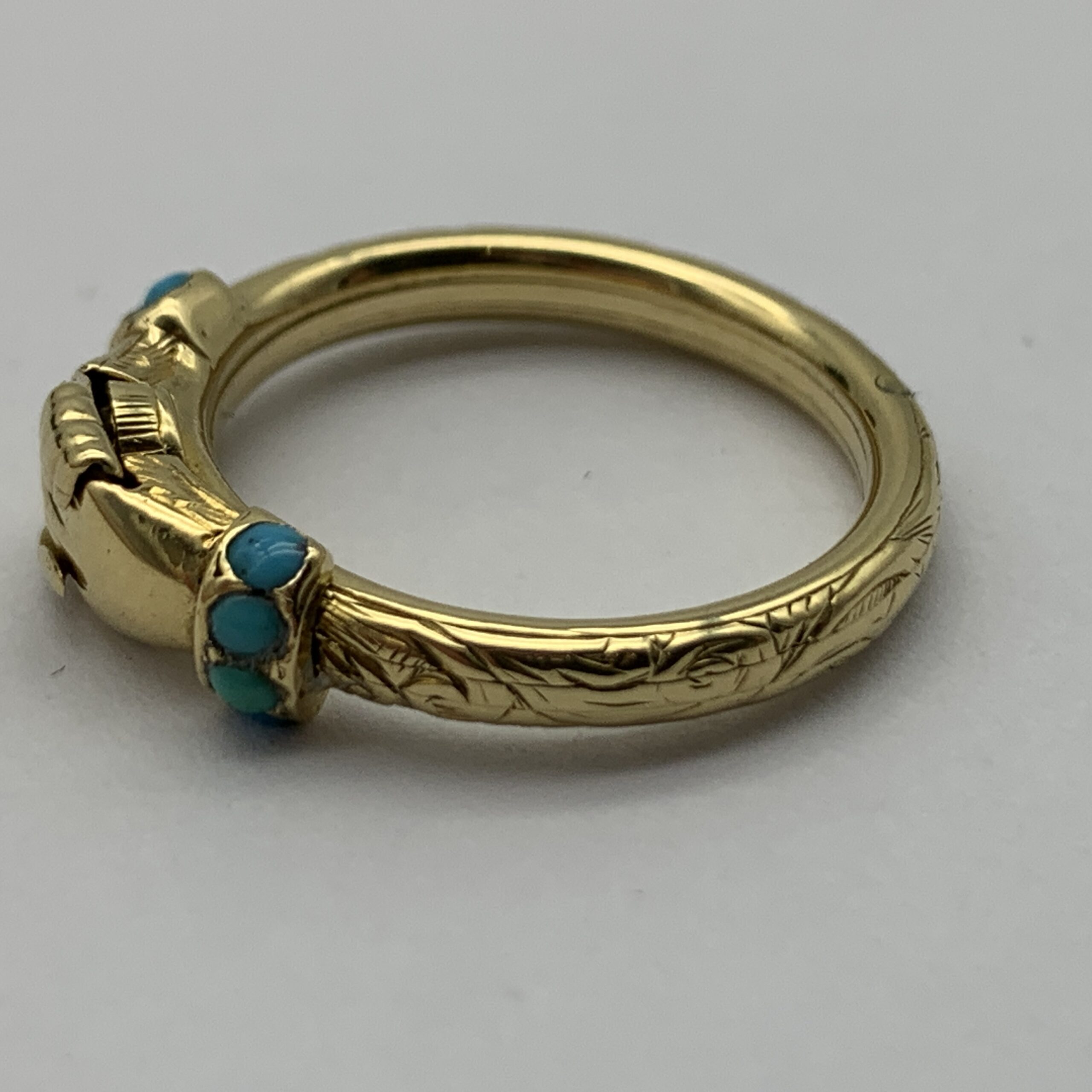 Antique 18ct Gold ‘Fede Gimmel’ or ‘Claddagh’ Ring - Image 7