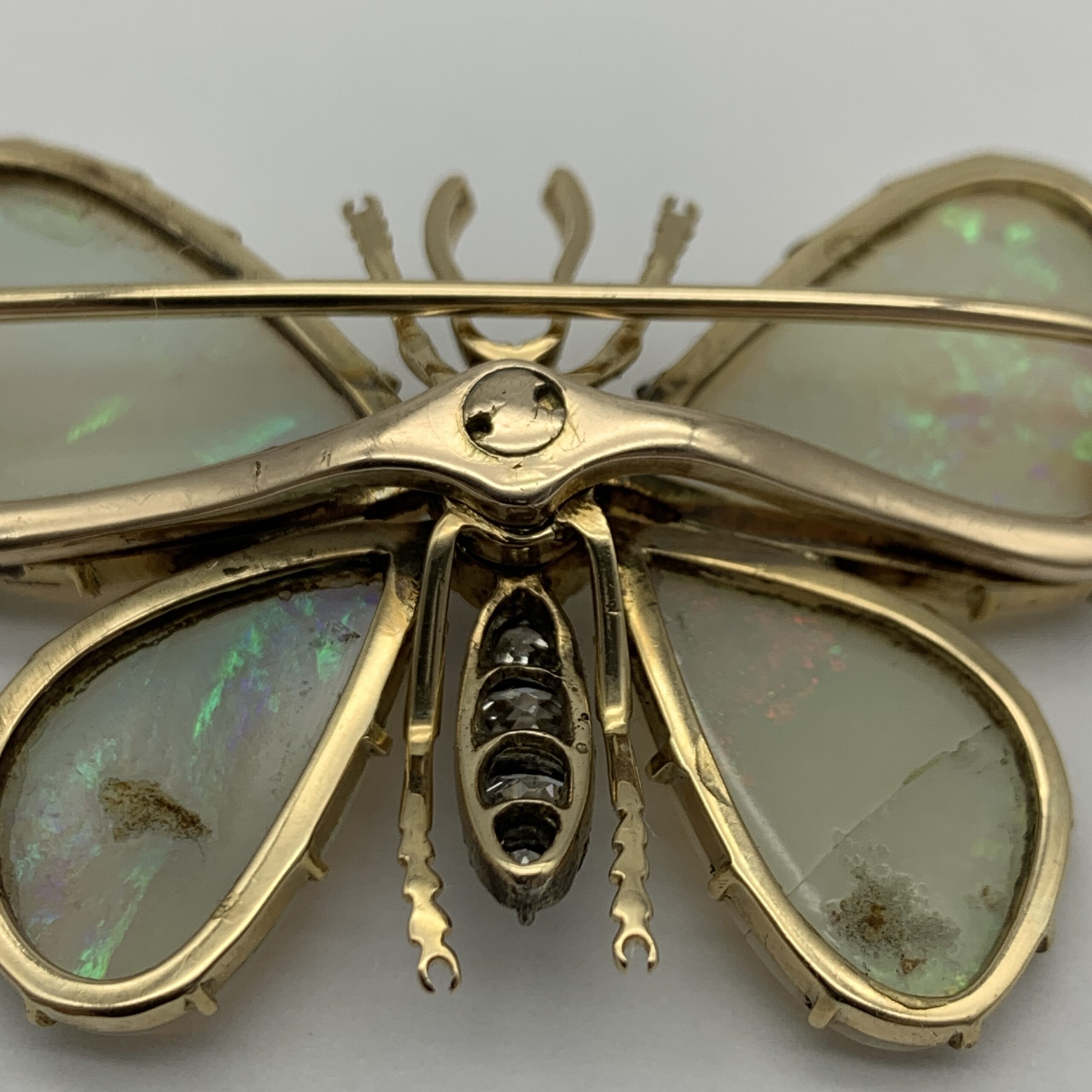 Victorian 14ct Gold, Opal, Diamond & Ruby ‘Butterfly’ Brooch - Image 10