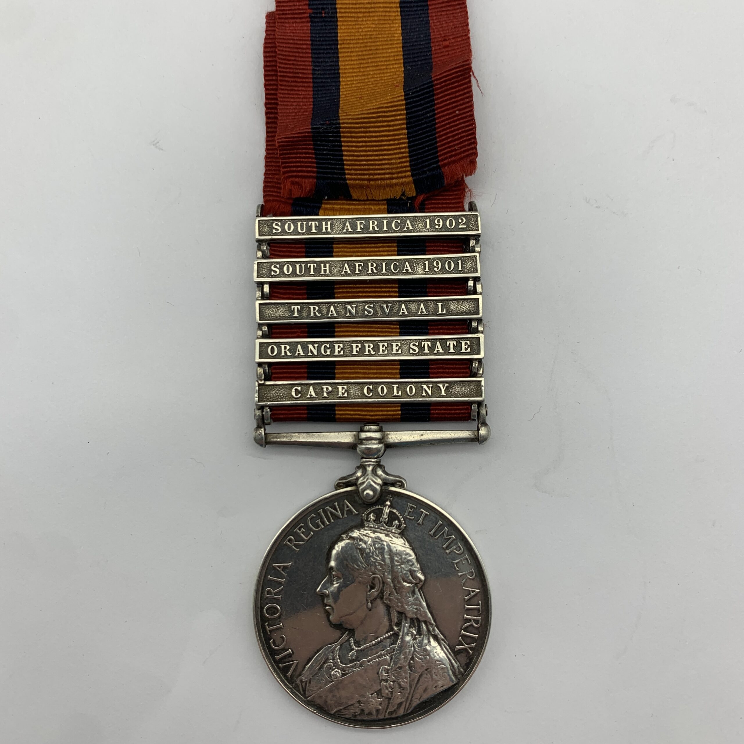 Boer War – Q.S.A. Medal (5 Clasps) ‘PTE. C. BENSON’ (A.O.C.)