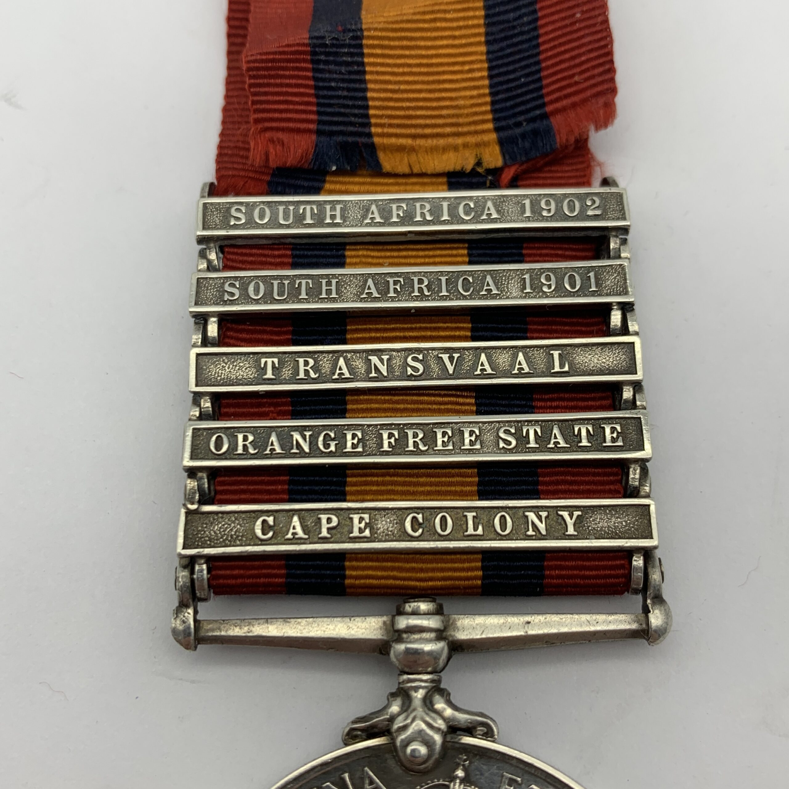 Boer War – Q.S.A. Medal (5 Clasps) ‘PTE. C. BENSON’ (A.O.C.) - Image 2