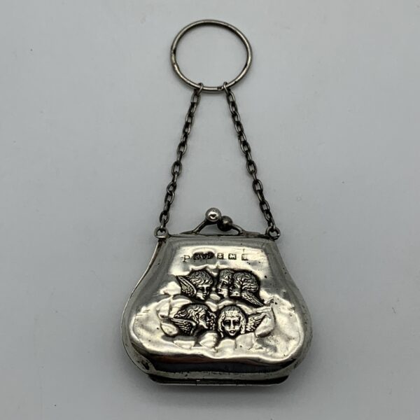 Antique Silver ‘Cherubs’ Chatelaine Purse