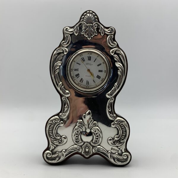 Vintage Sterling Silver Bedside or Table Clock