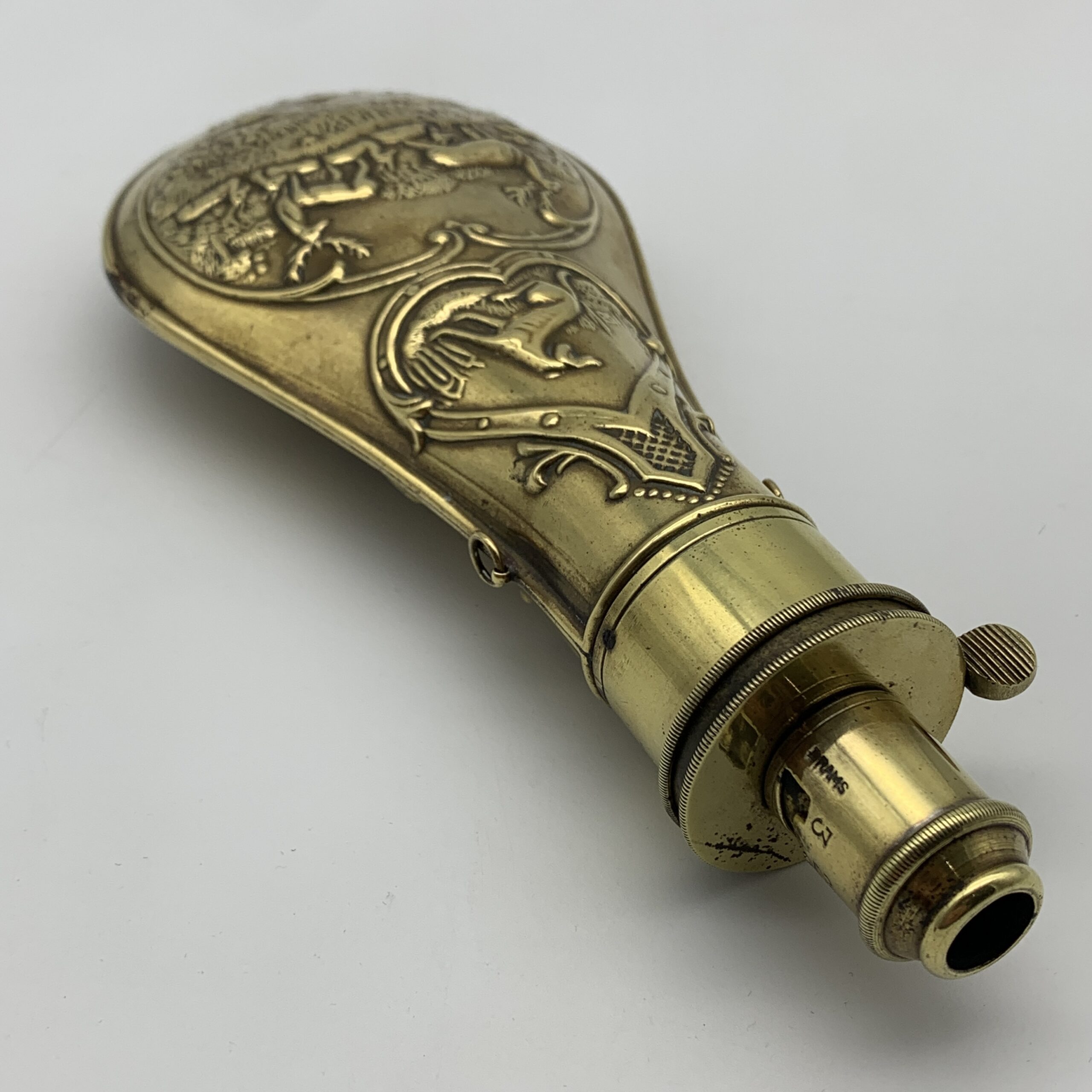 Antique Brass Powder Flask - Image 8