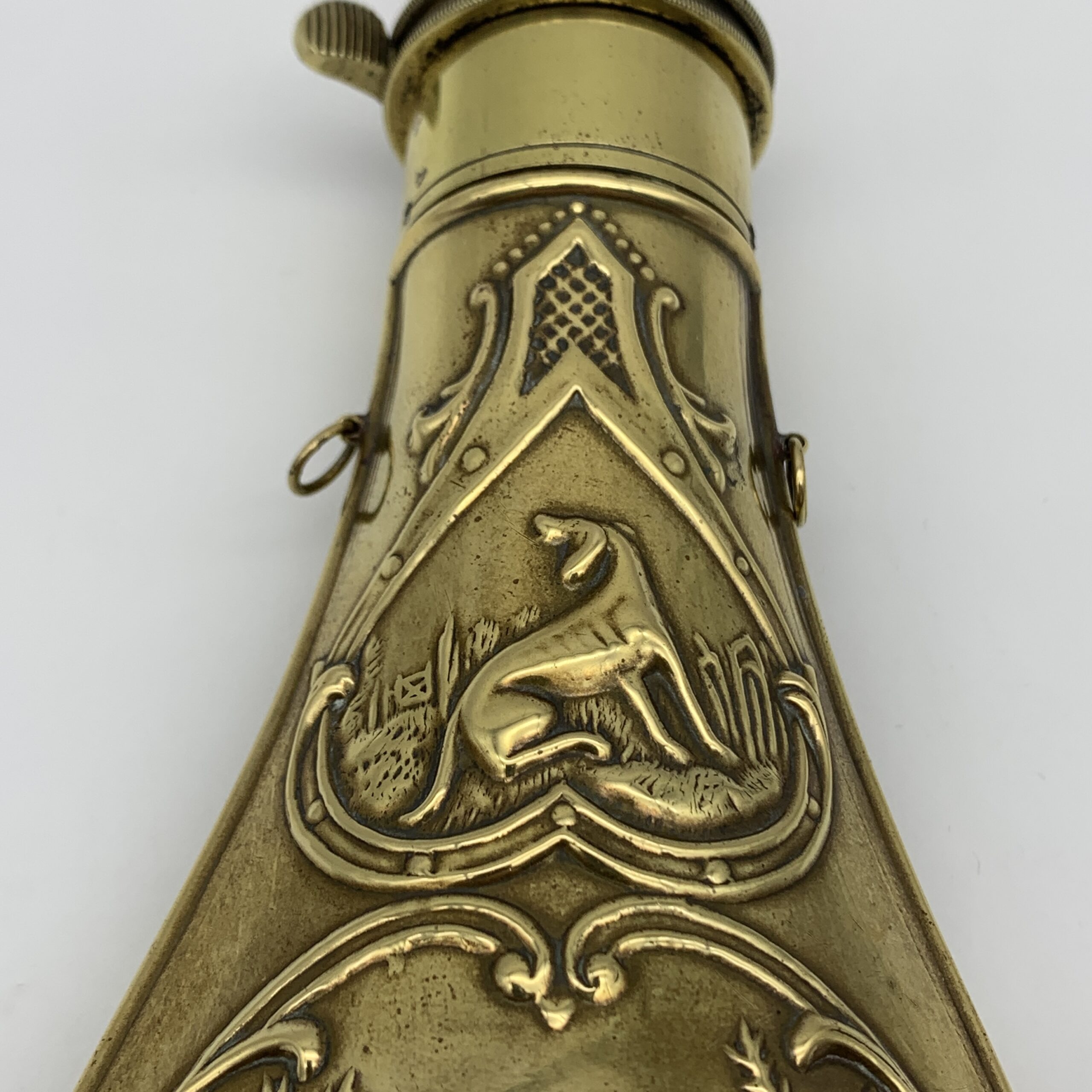 Antique Brass Powder Flask - Image 6