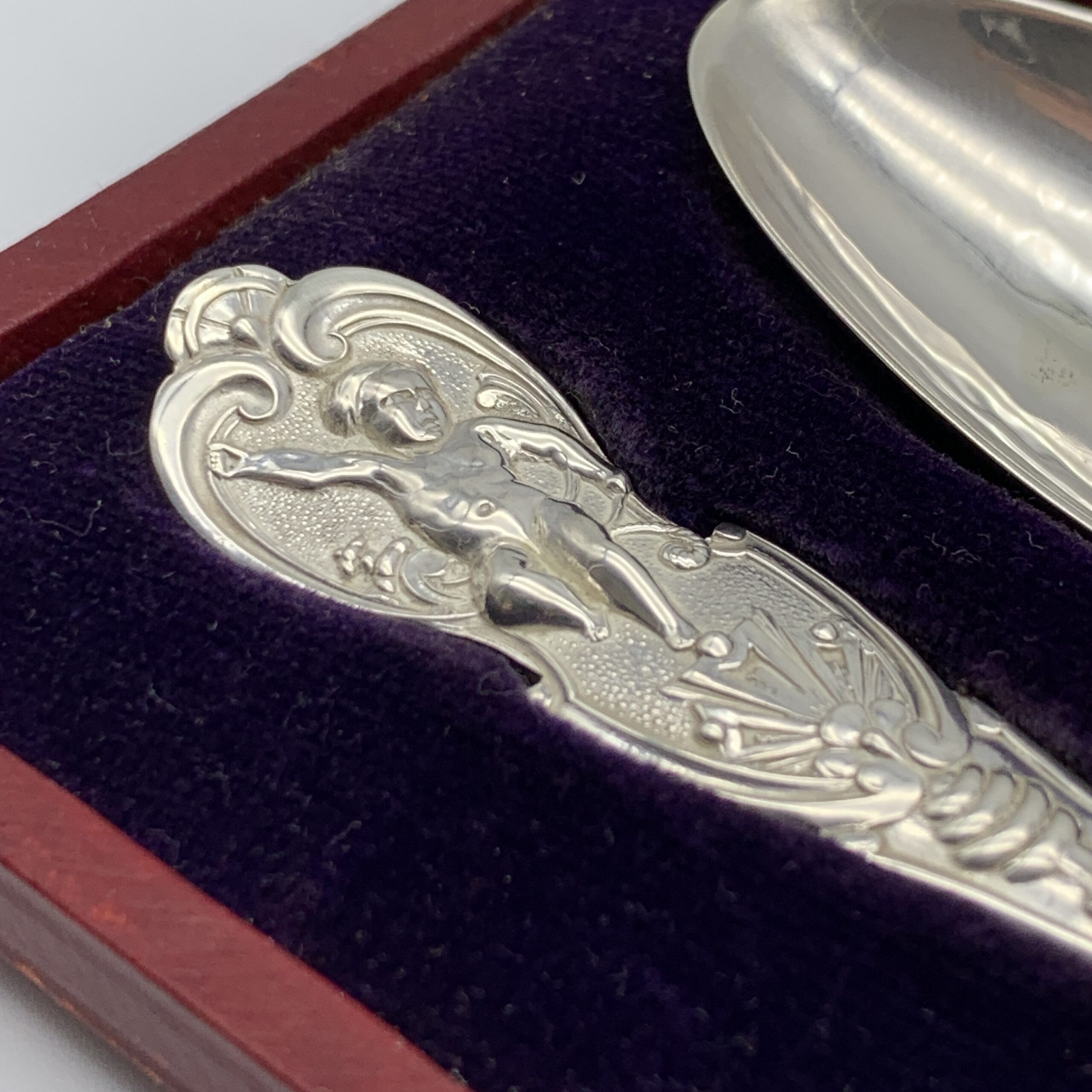 Antique Cased Silver Christening Spoon & Fork Set - Image 4