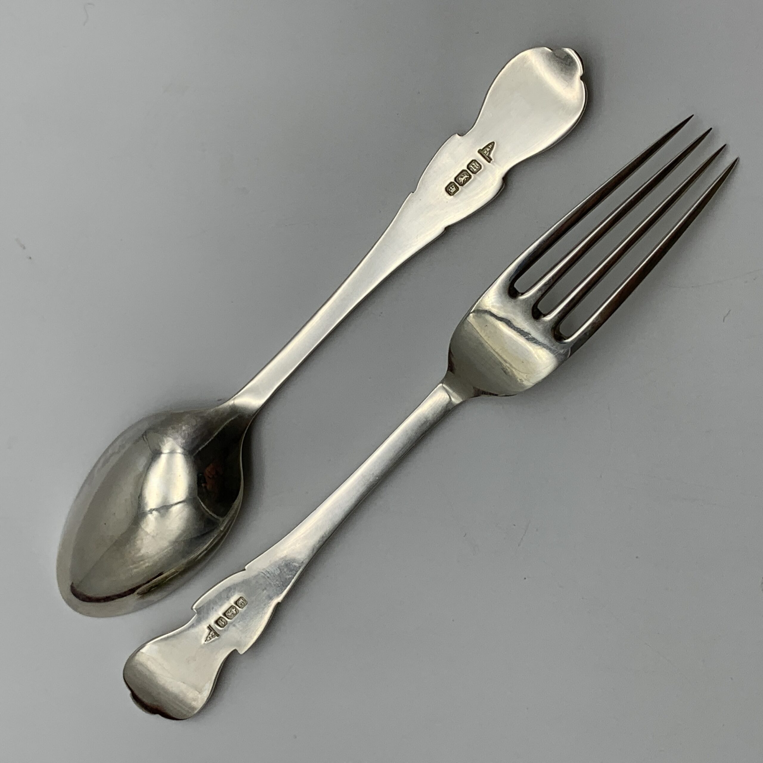 Antique Cased Silver Christening Spoon & Fork Set - Image 5
