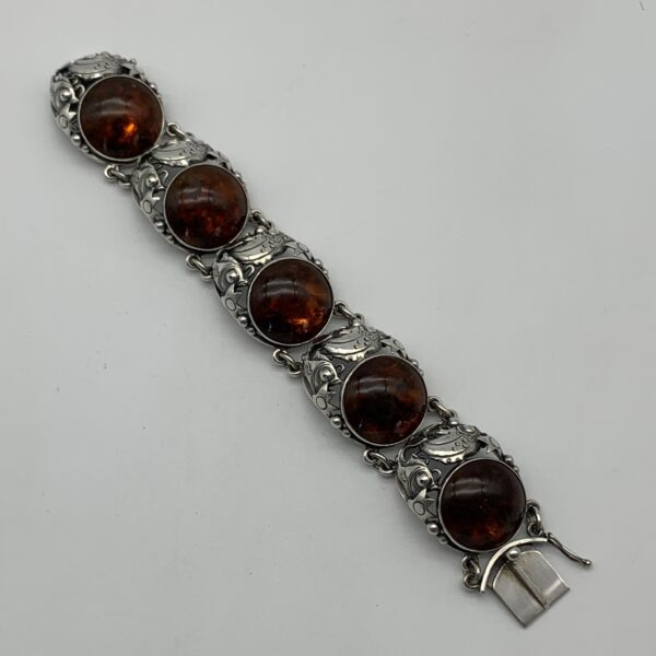 Danish Sterling Silver & Amber Bracelet (Niels E. From)