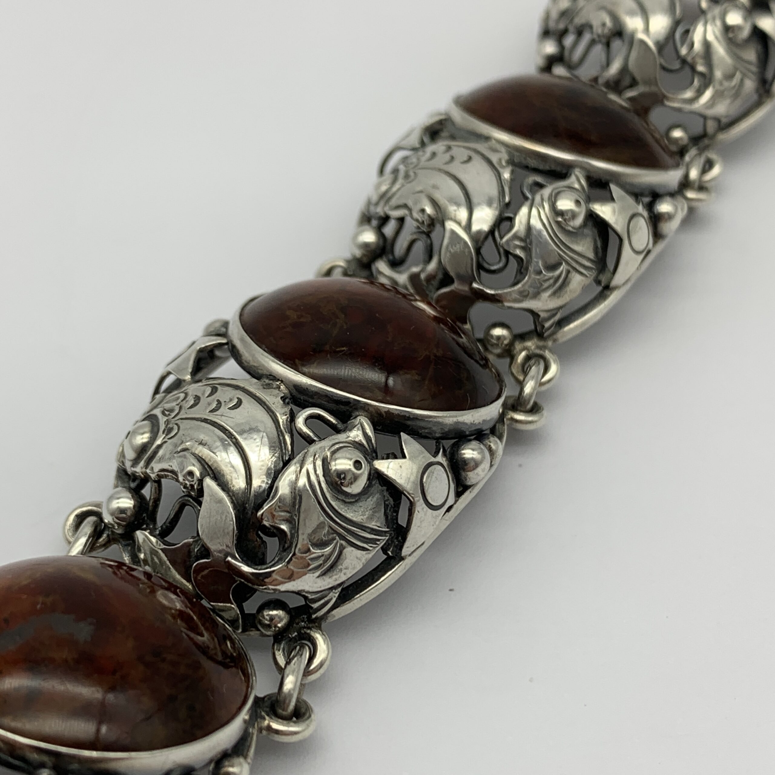 Danish Sterling Silver & Amber Bracelet (Niels E. From) - Image 2