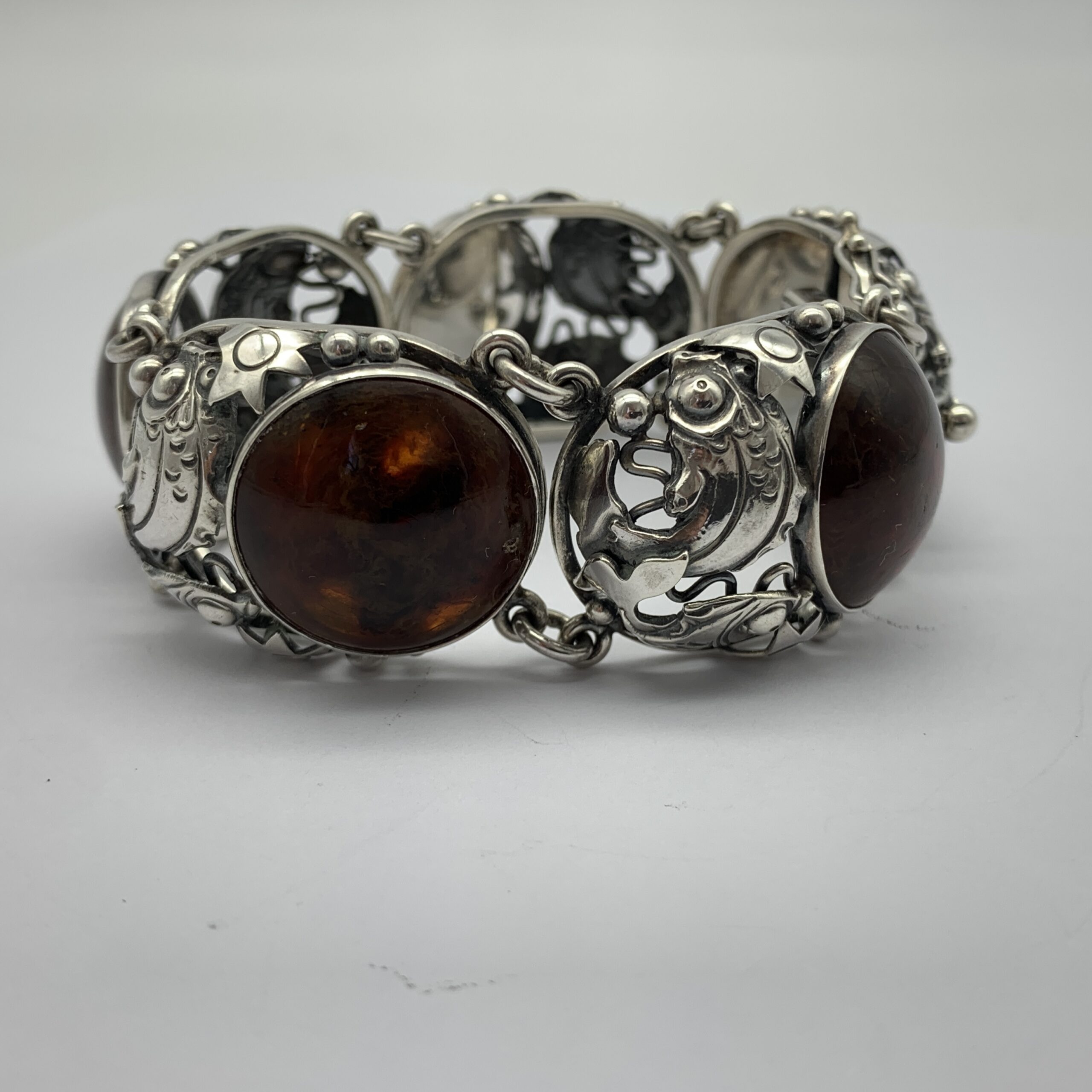 Danish Sterling Silver & Amber Bracelet (Niels E. From) - Image 5