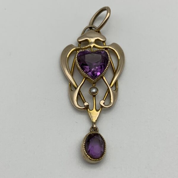 9ct Gold ‘Art Nouveau’ Pendant (Murrle Bennet & Co)
