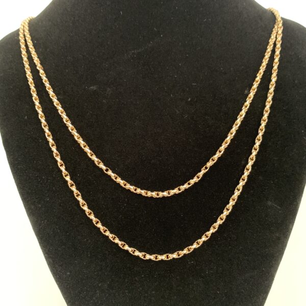 Long Victorian 9ct Gold Muff Chain (151cm)