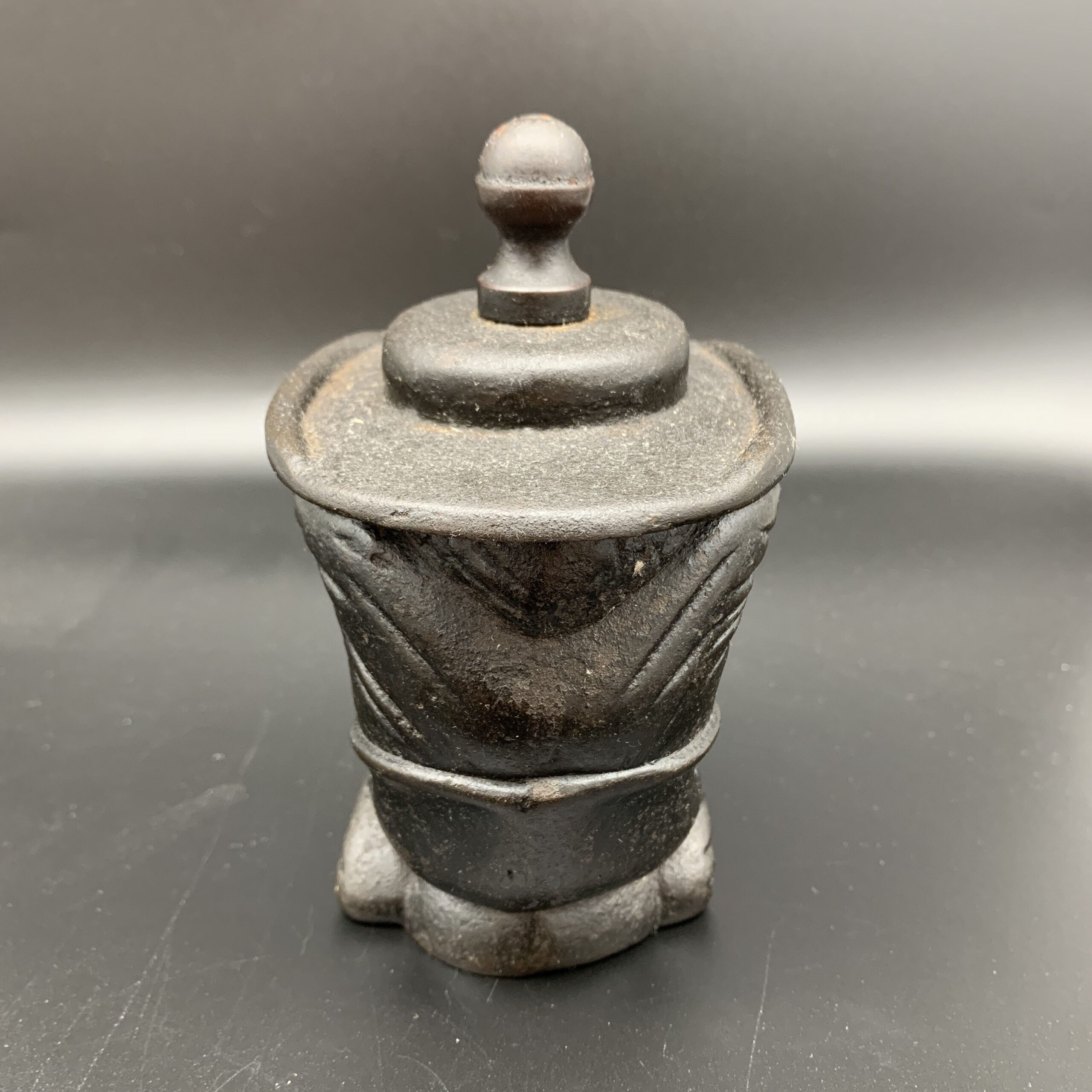 Antique Cast Iron ‘Mr. Punch’ Tobacco Jar - Image 5