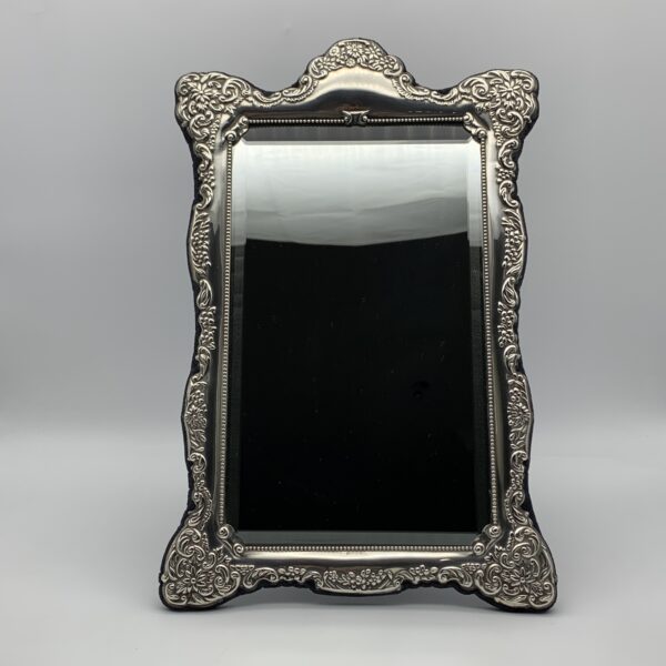 Large Sterling Silver Table Mirror or Photo Frame