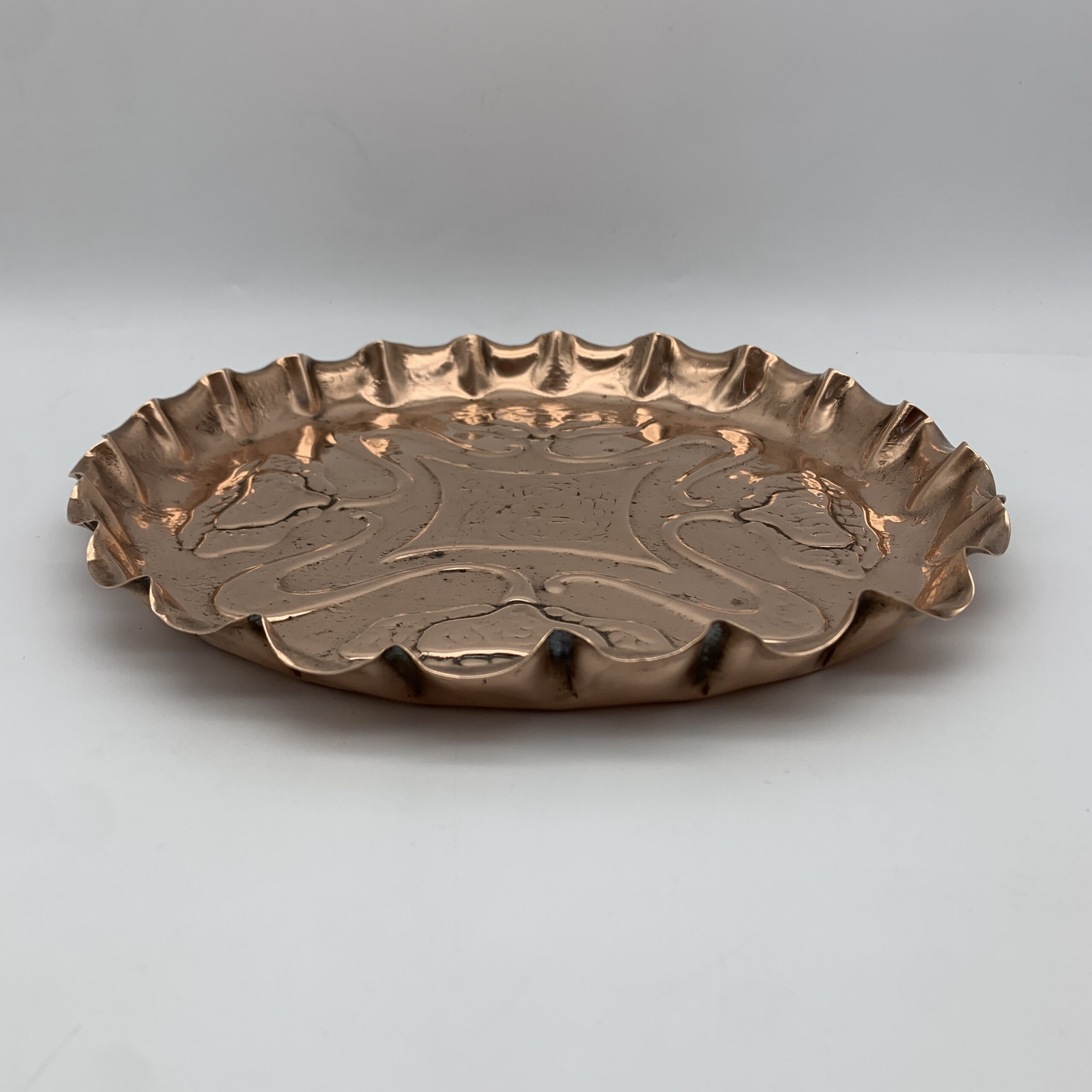 Antique Art Nouveau Copper Tray - Image 3