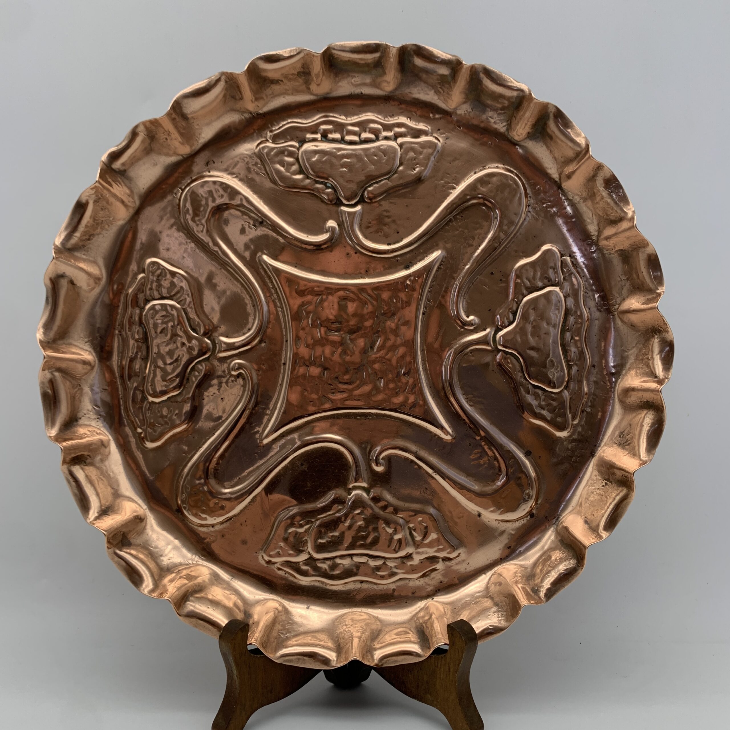 Antique Art Nouveau Copper Tray