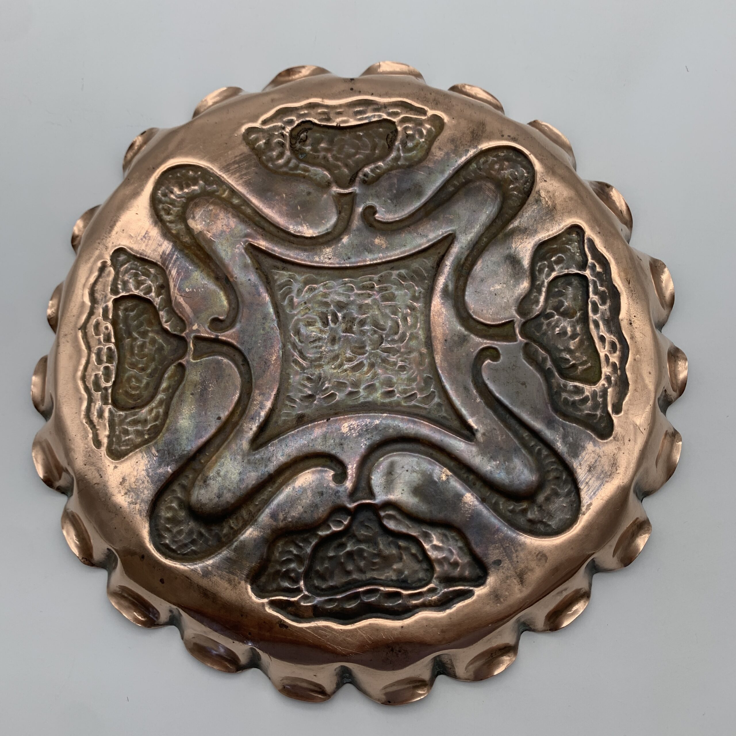 Antique Art Nouveau Copper Tray - Image 5
