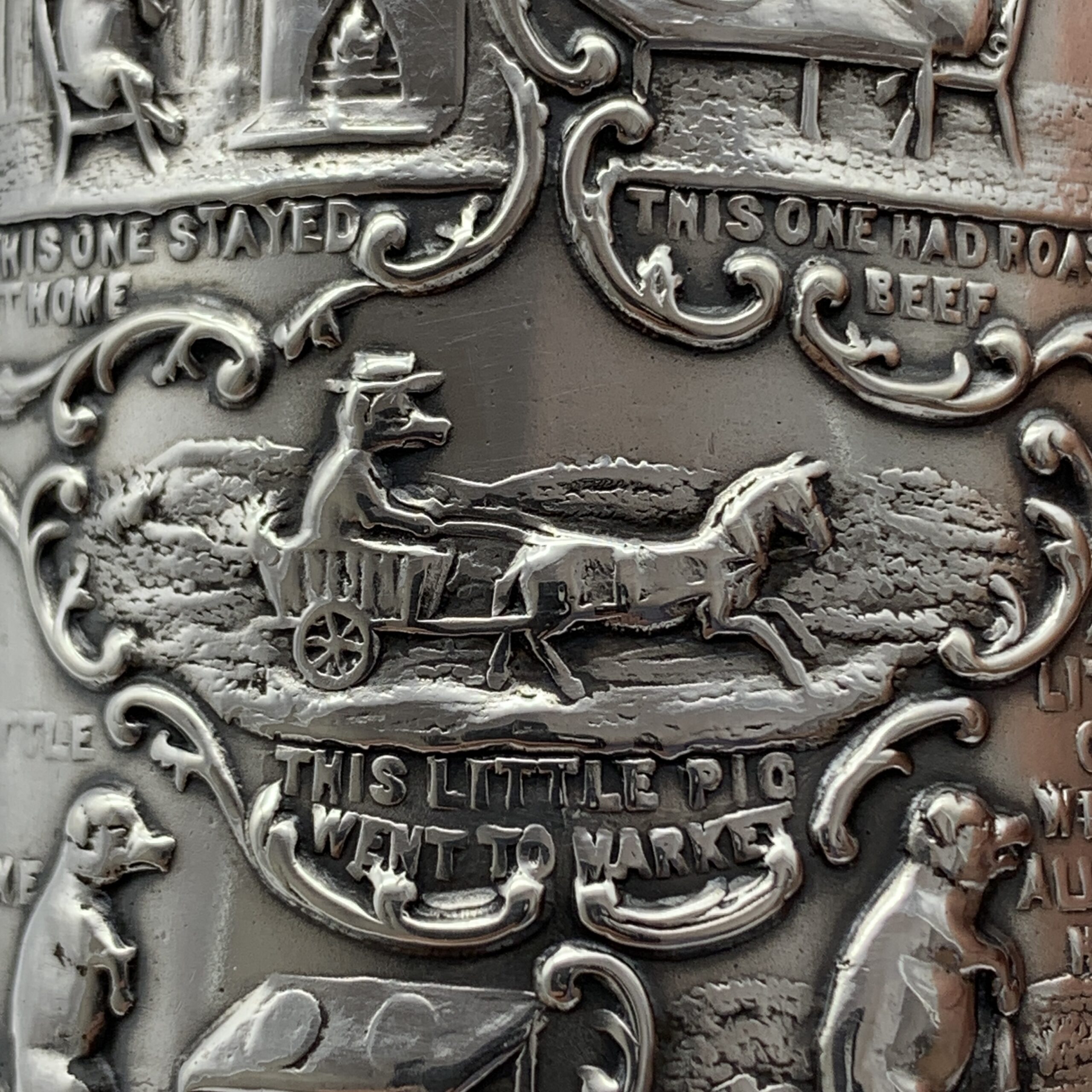 Antique Silver ‘This Little Pig’ Christening Mug (1907) - Image 4