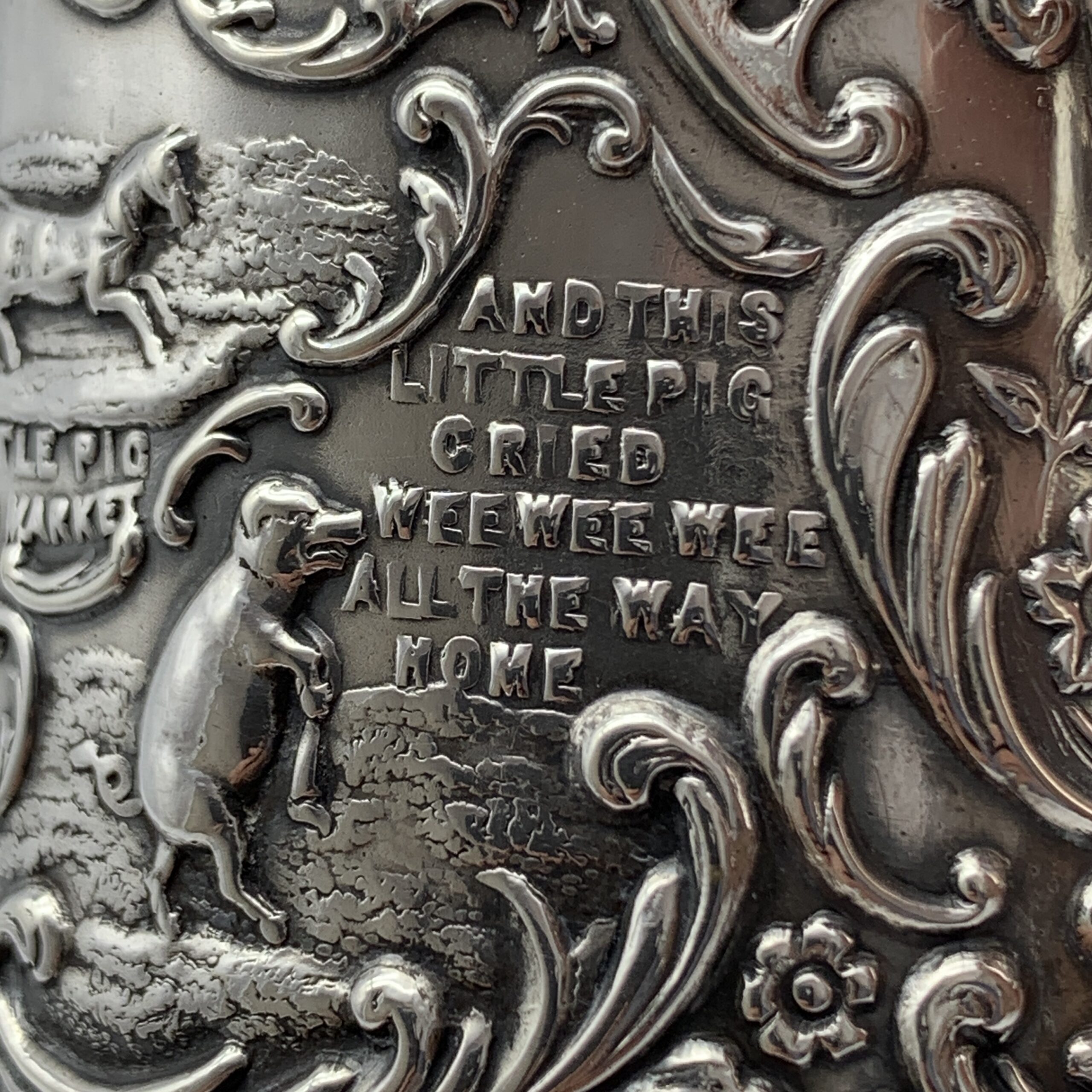 Antique Silver ‘This Little Pig’ Christening Mug (1907) - Image 5