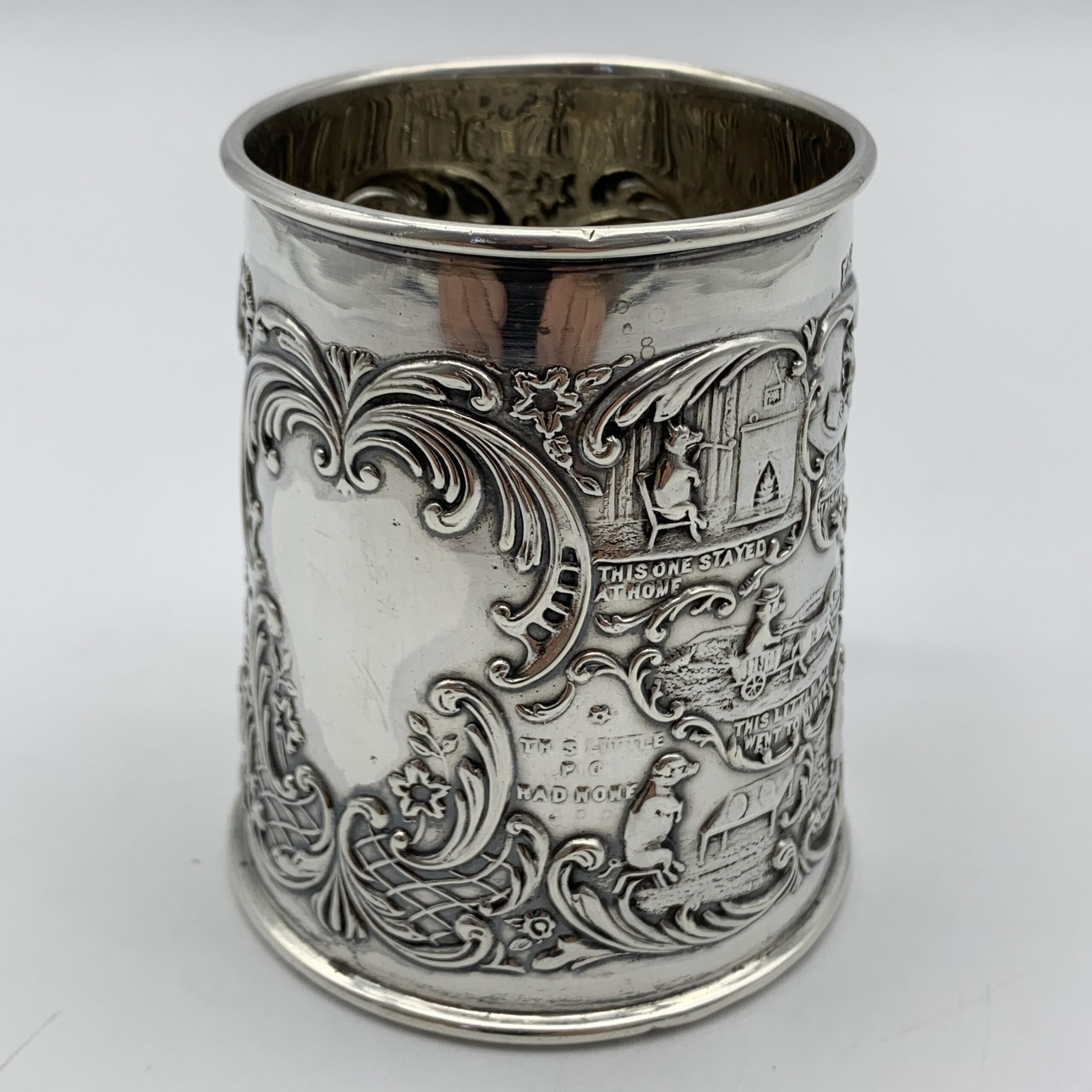 Antique Silver ‘This Little Pig’ Christening Mug (1907)