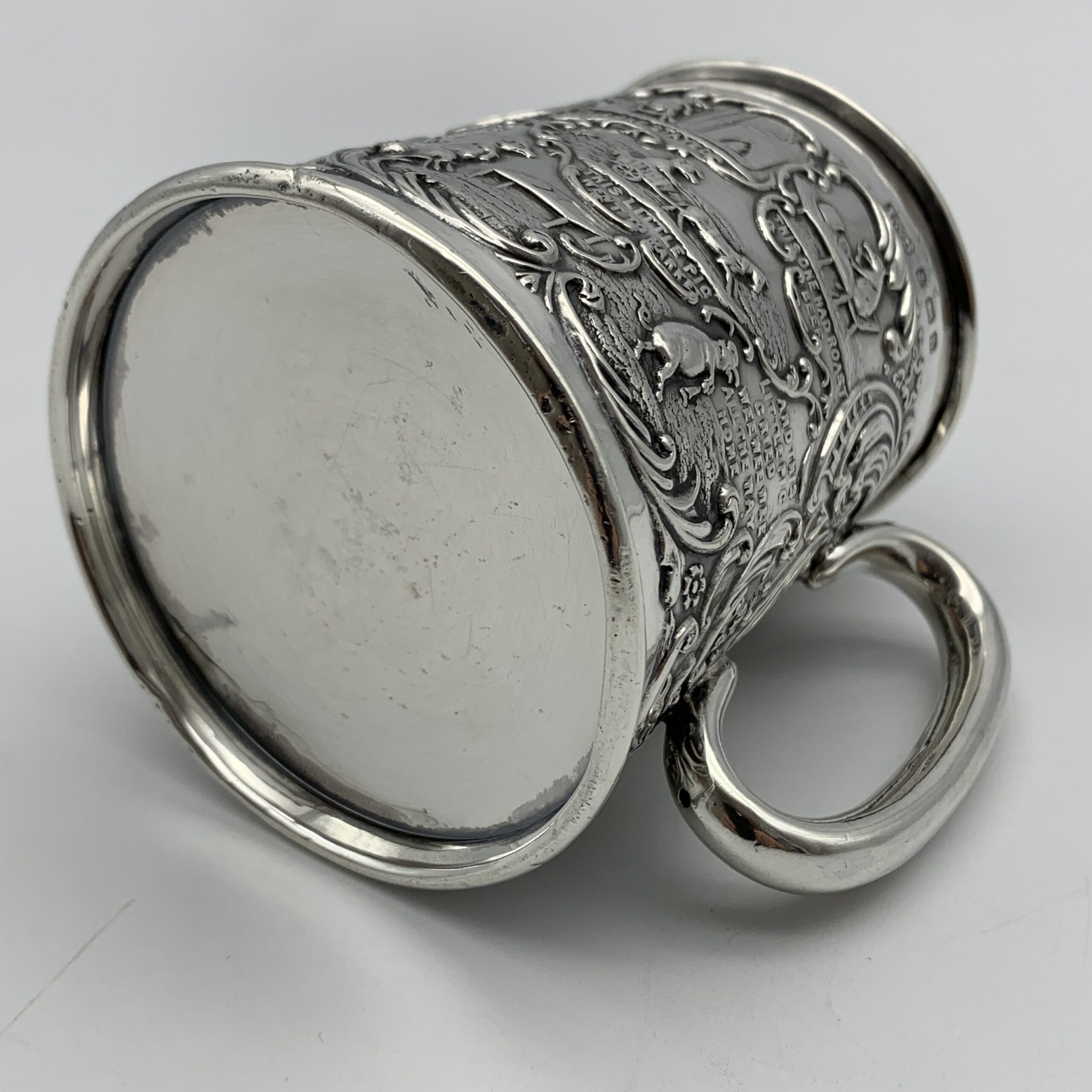 Antique Silver ‘This Little Pig’ Christening Mug (1907) - Image 9