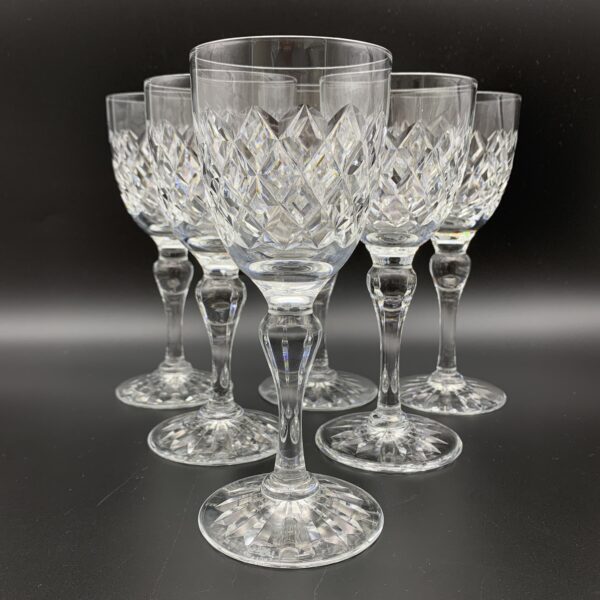 Six Quality ‘Webb’ Crystal Wine Glasses