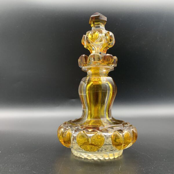 Victorian Amber Cut-Crystal Perfume Bottle