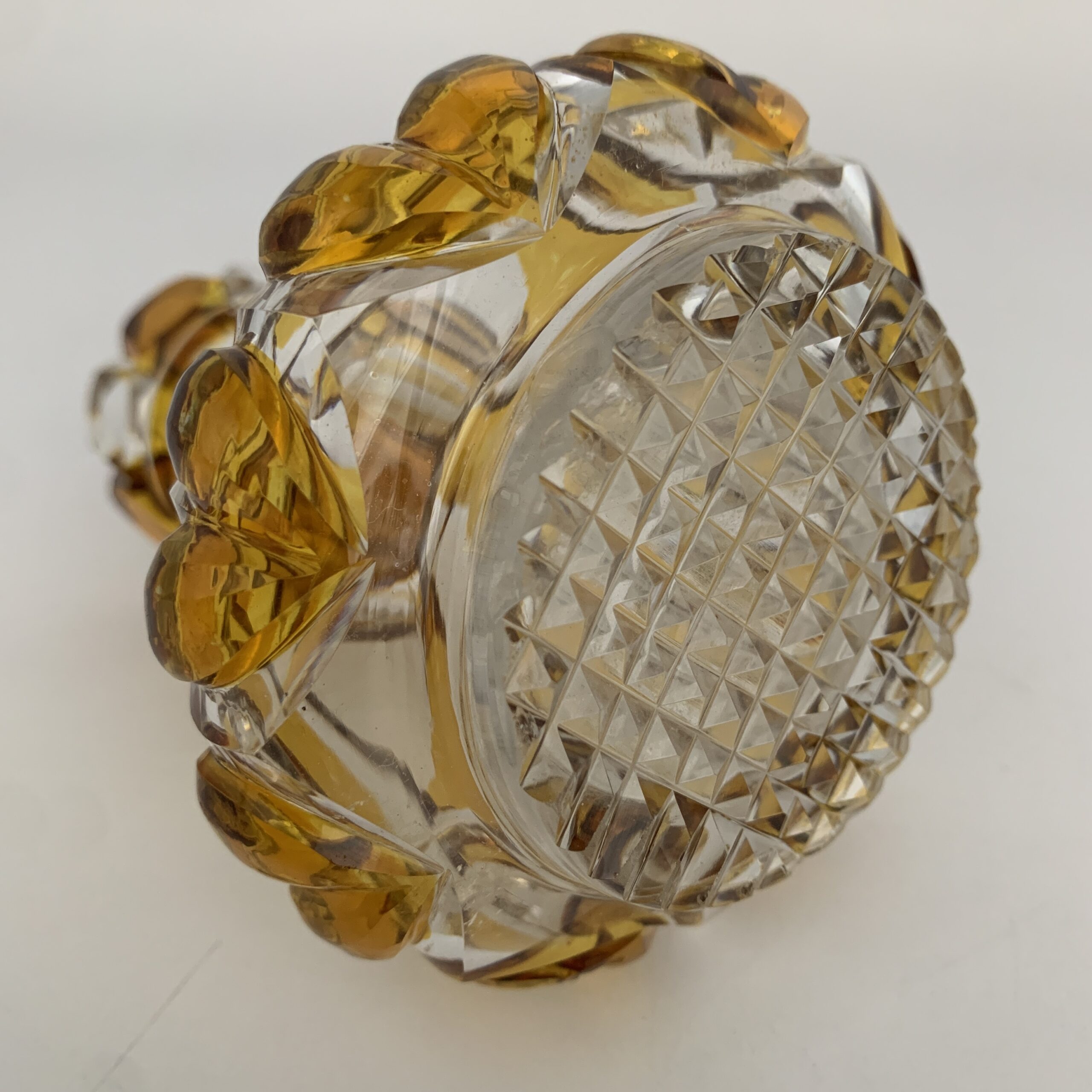 Victorian Amber Cut-Crystal Perfume Bottle - Image 6