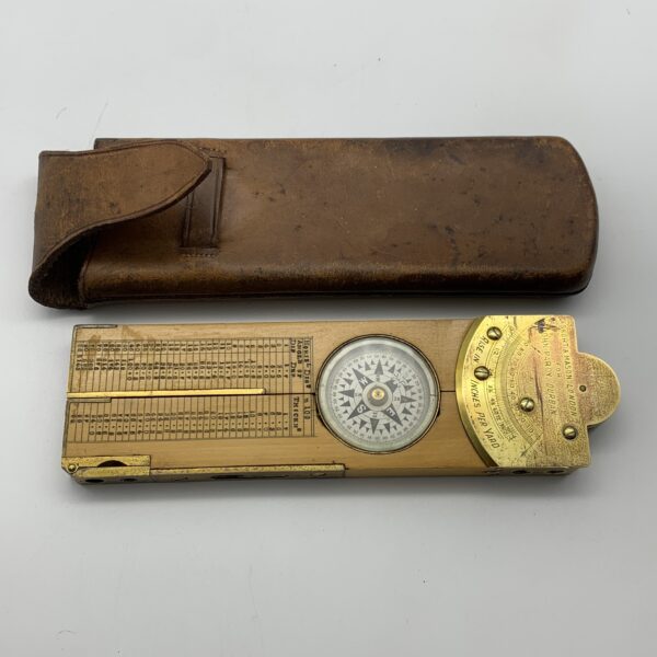 Antique Surveyors Clinometer/Ruler with Compass & Spirit Level