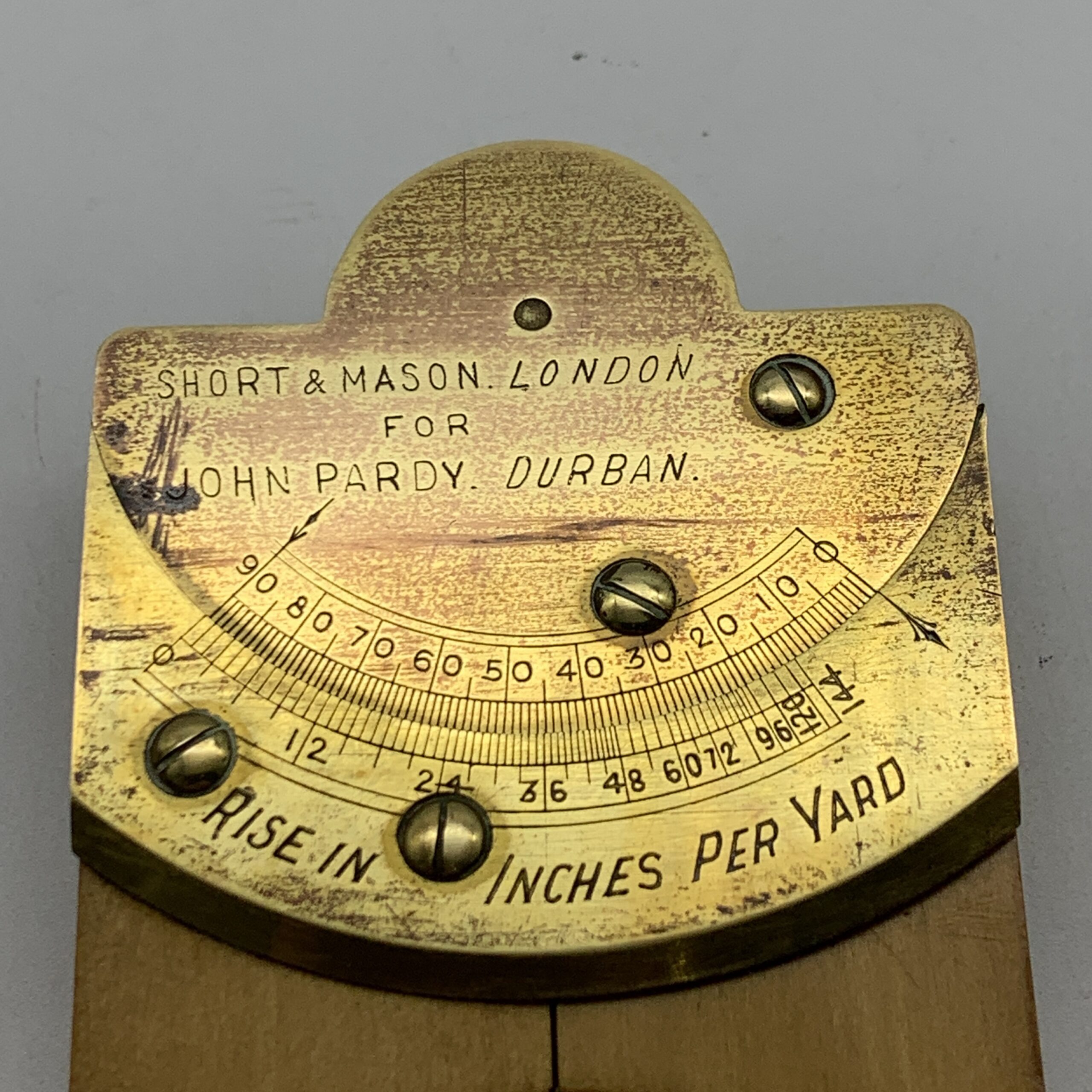 Antique Surveyors Clinometer/Ruler with Compass & Spirit Level - Image 8