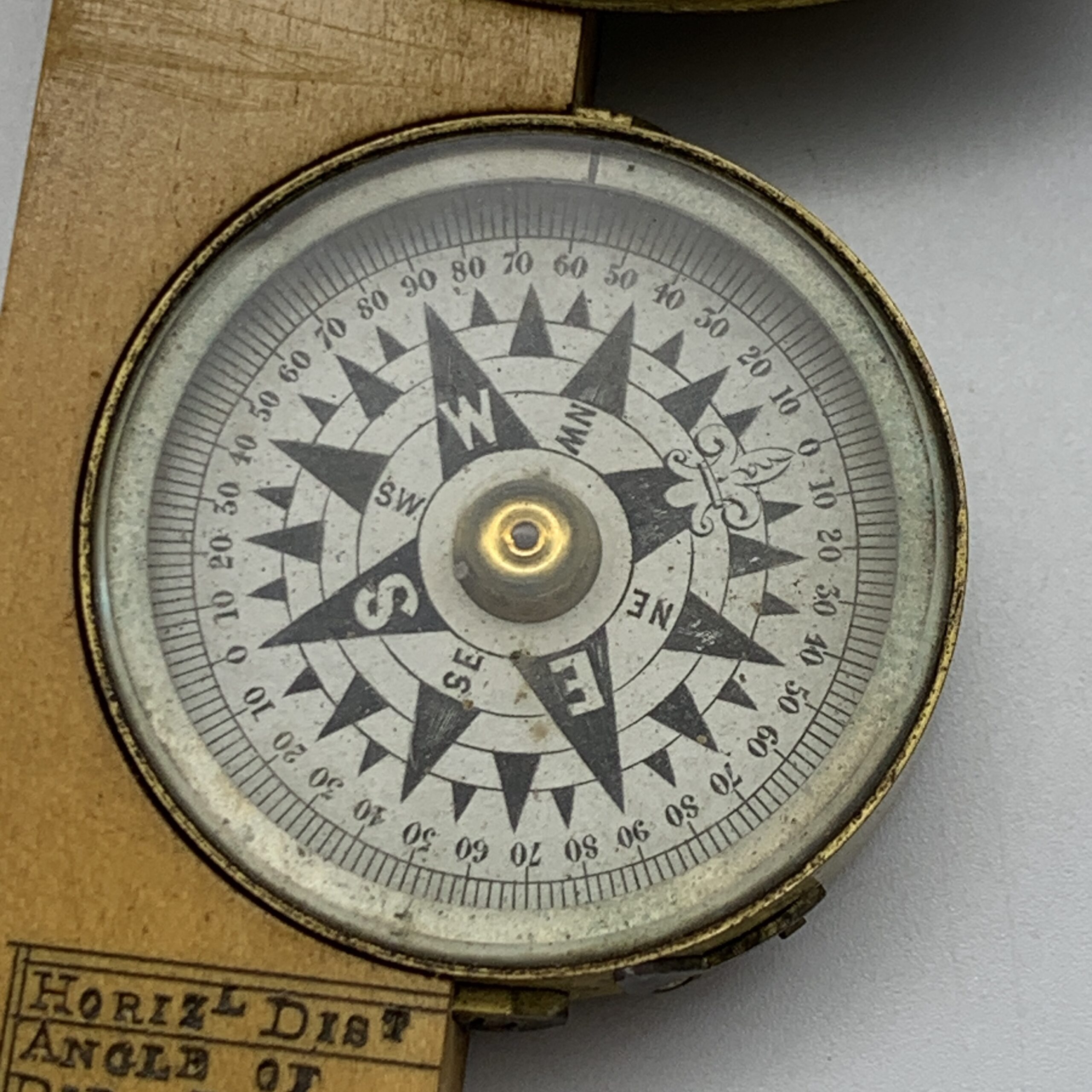 Antique Surveyors Clinometer/Ruler with Compass & Spirit Level - Image 7