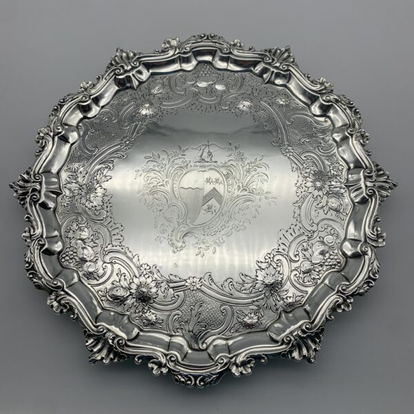 Large Antique Solid Silver ‘George II’ Tray/Salver (1753)