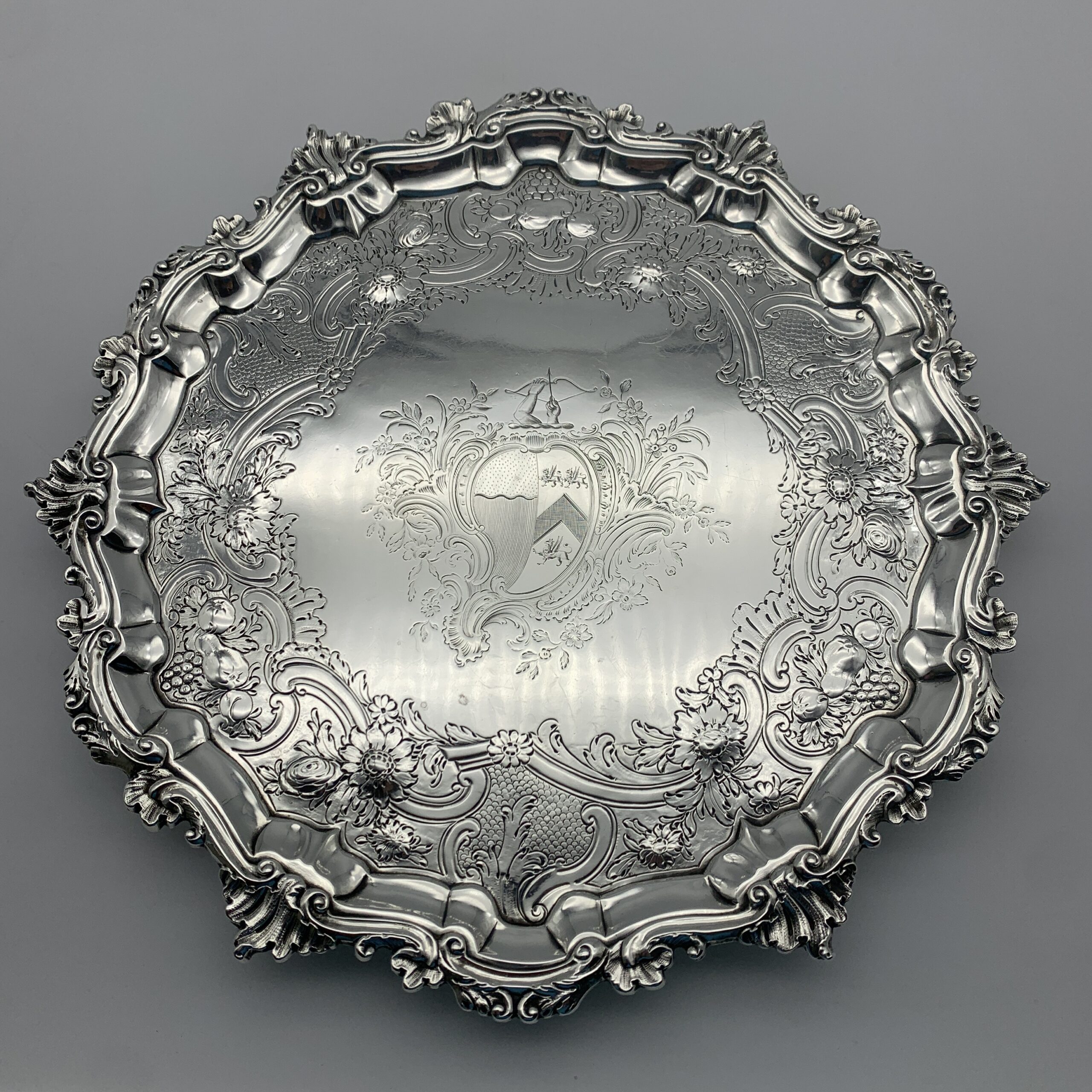 Large Antique Solid Silver ‘George II’ Tray/Salver (1753)