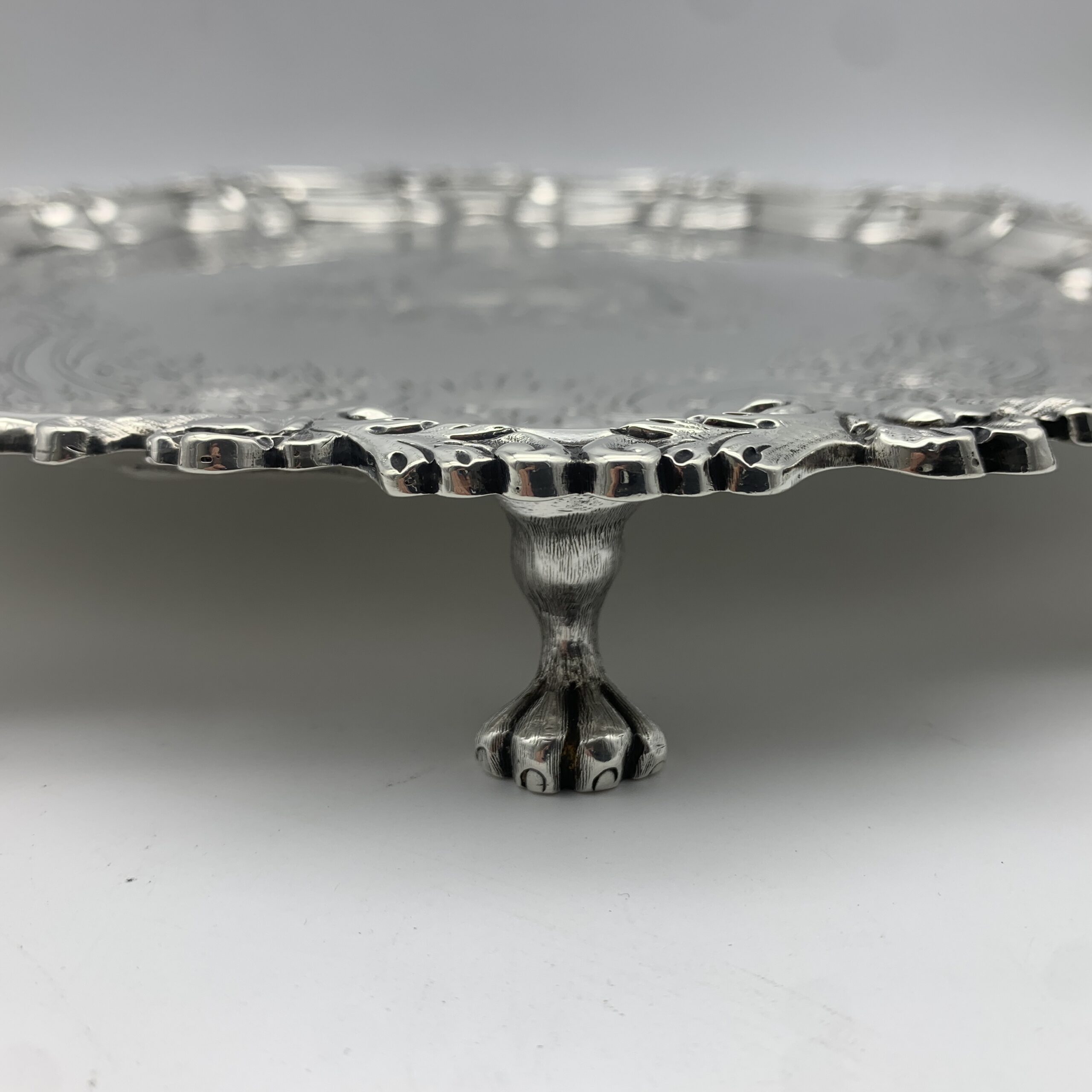 Large Antique Solid Silver ‘George II’ Tray/Salver (1753) - Image 6