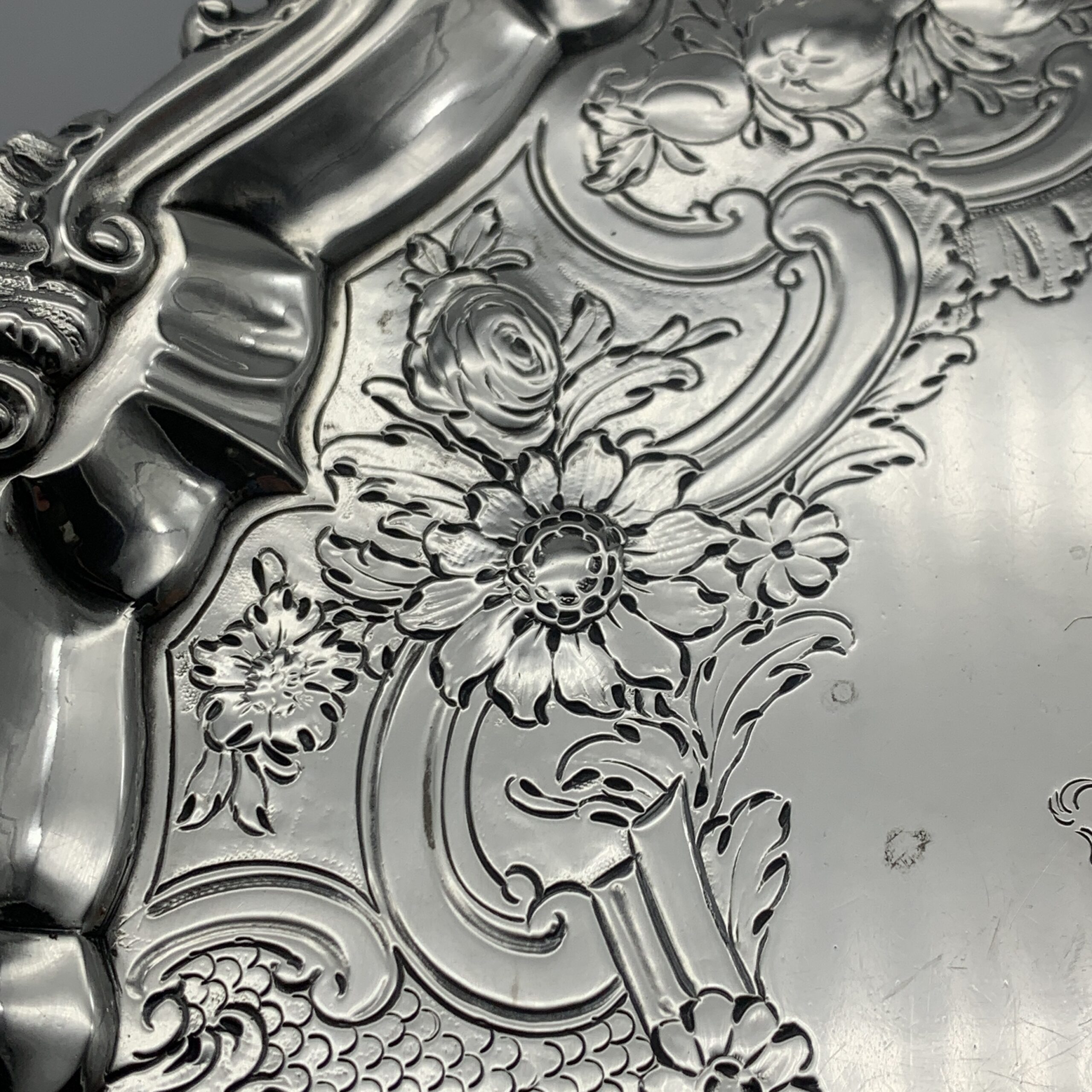 Large Antique Solid Silver ‘George II’ Tray/Salver (1753) - Image 2