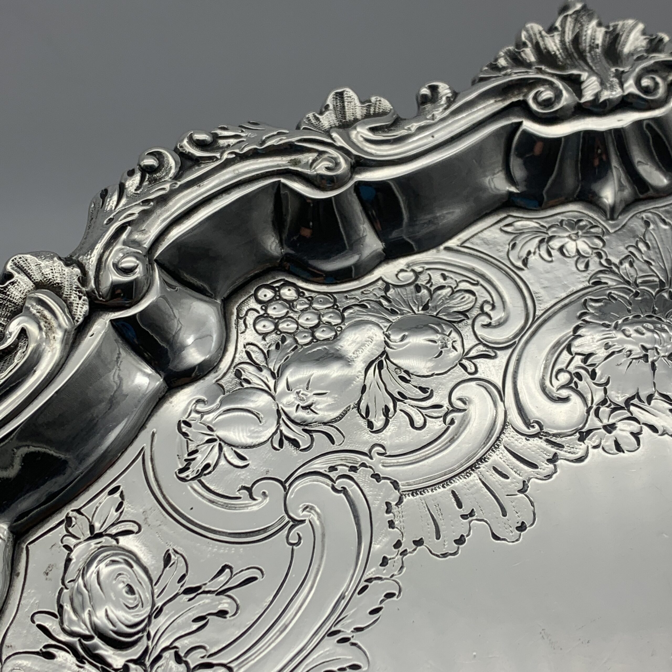 Large Antique Solid Silver ‘George II’ Tray/Salver (1753) - Image 7