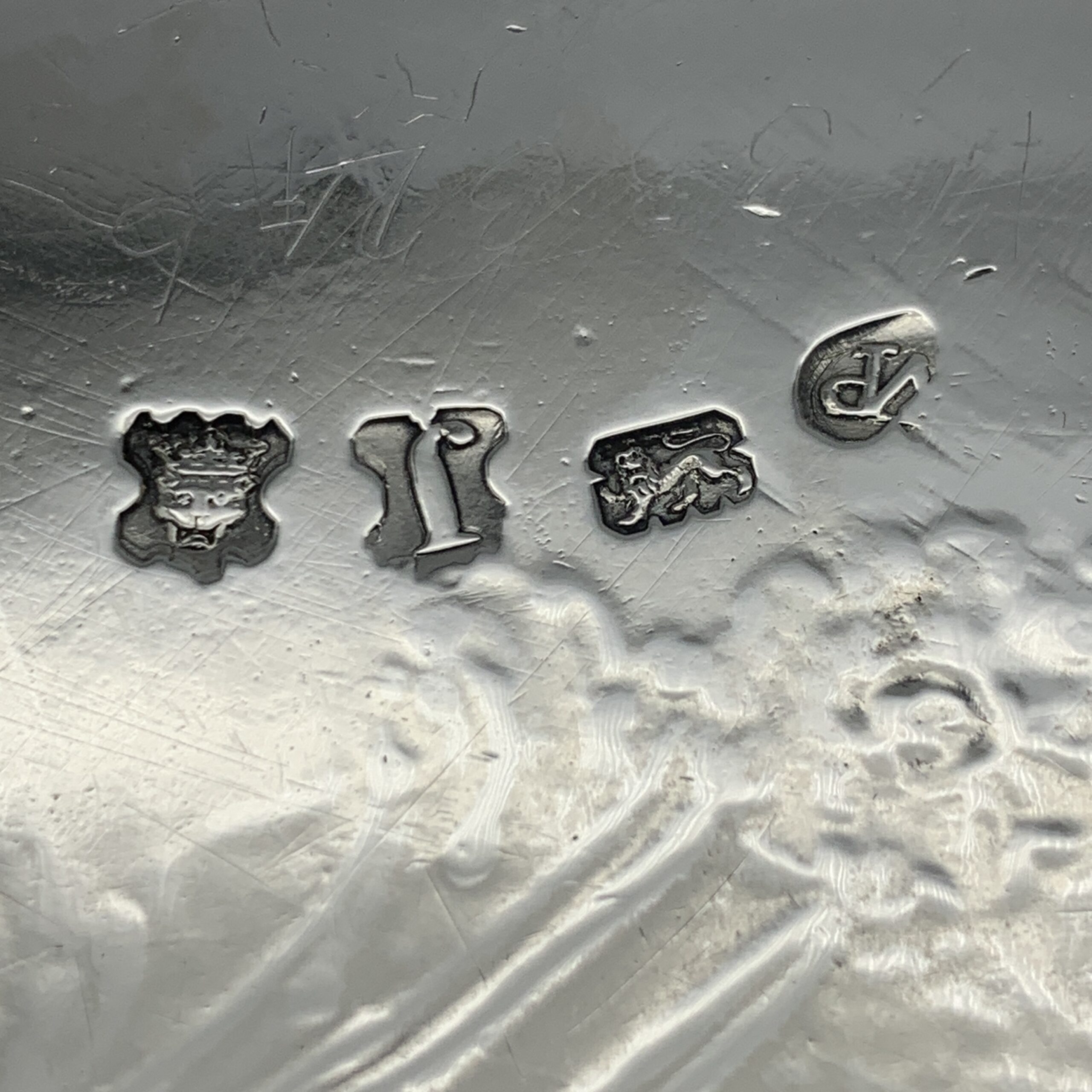 Large Antique Solid Silver ‘George II’ Tray/Salver (1753) - Image 9