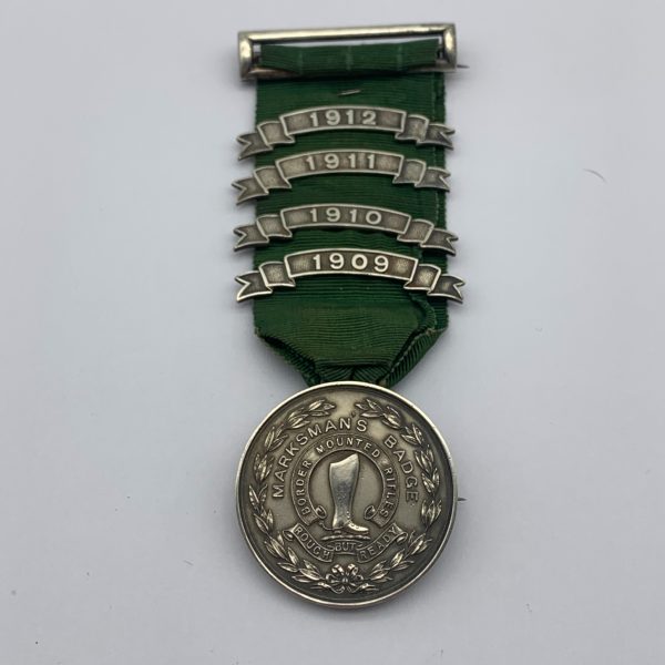 Pre - WW1 Solid Silver ‘Border Mounted Rifles’ Marksman’s Badge/Medal