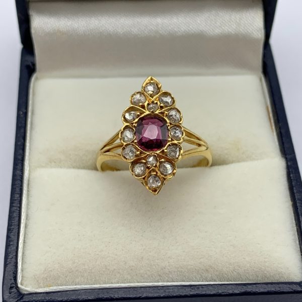 Victorian 18ct Gold, Ruby & Diamond Ring (1898)