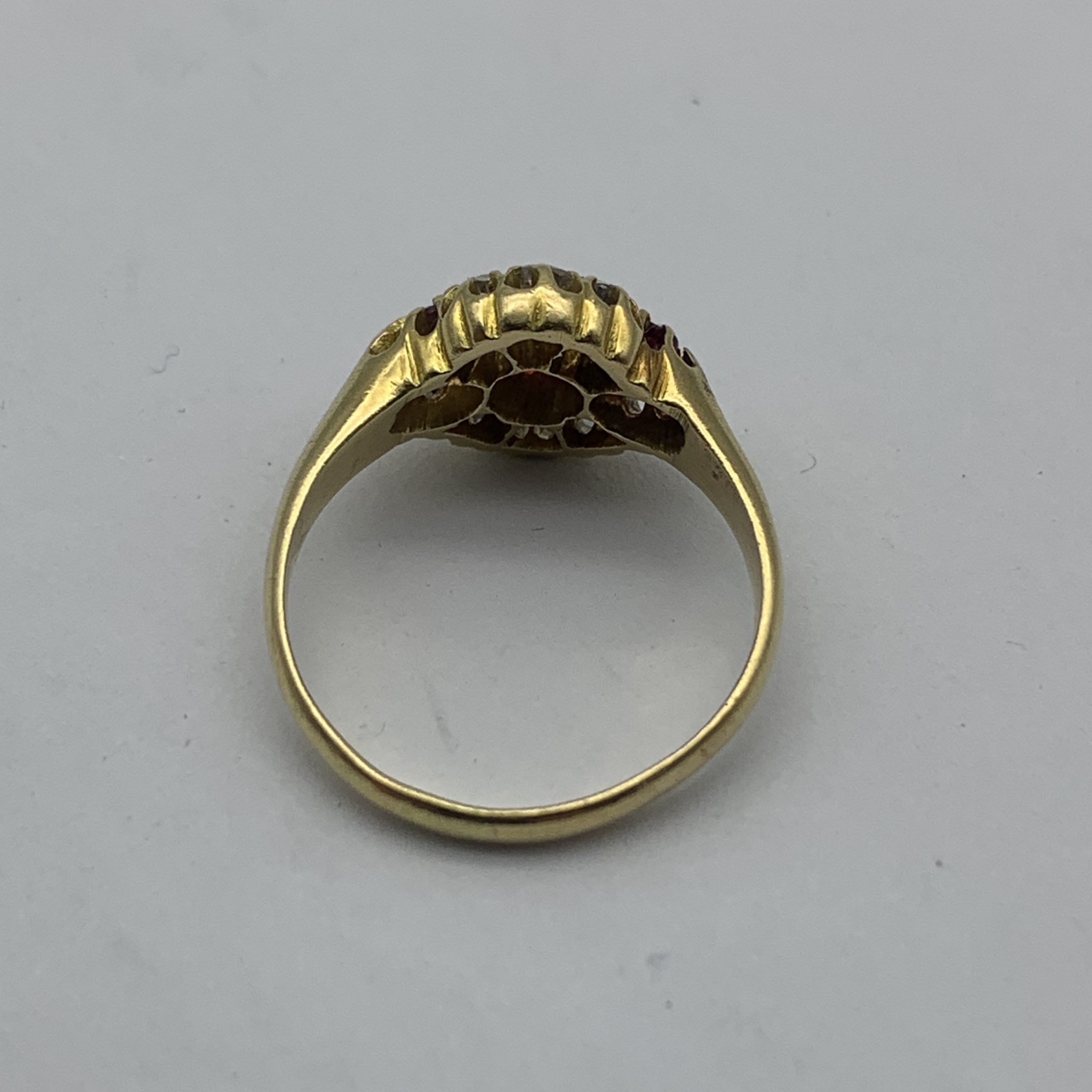 Antique 18ct Gold, Red Sapphire & Diamond Ring (1913) - Image 5