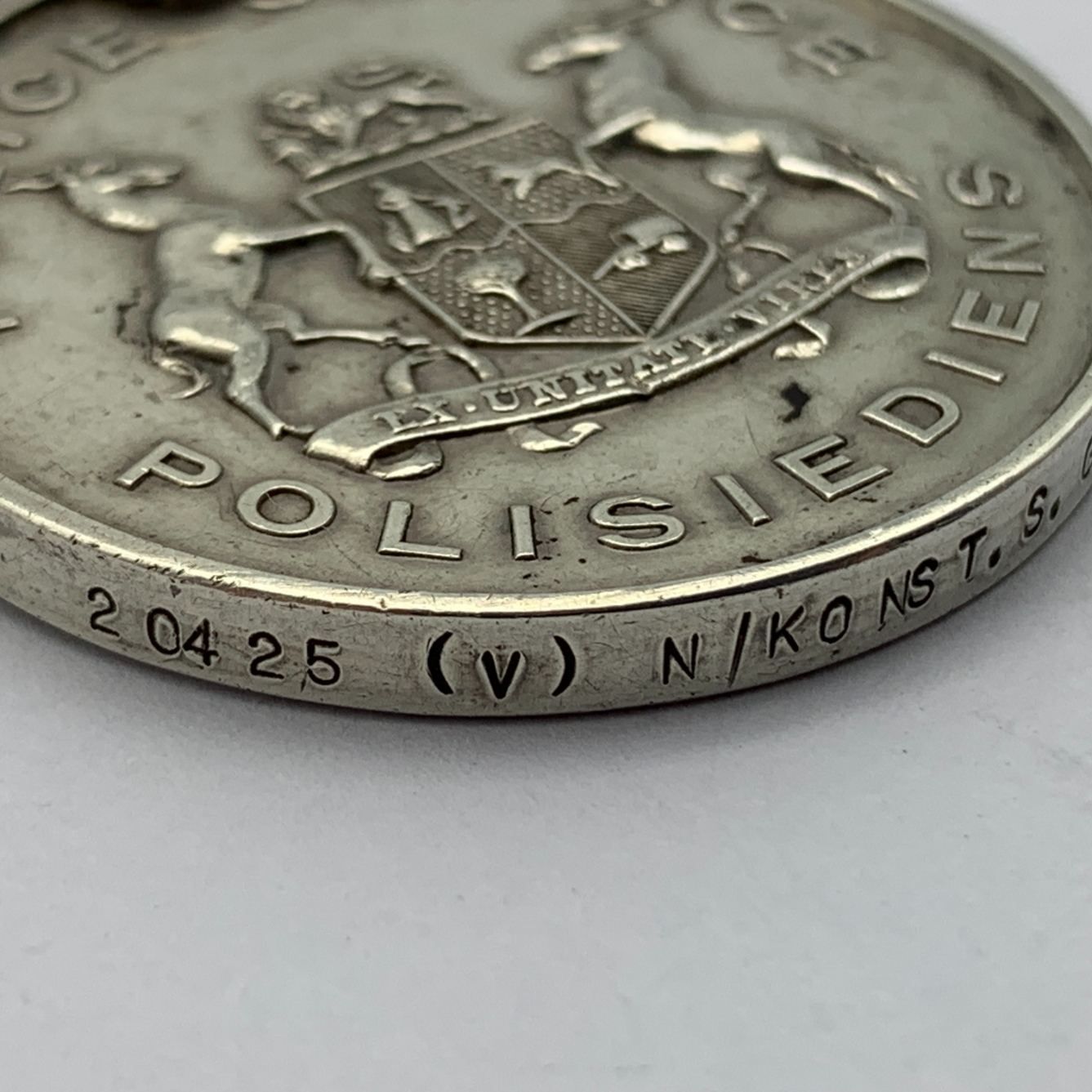 Rare S. Africa Police (SAP) Good Service Medal (S. GWALA) - Image 4