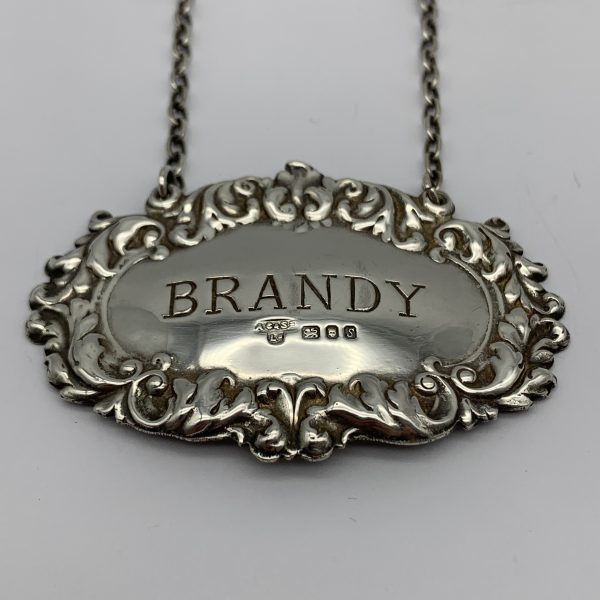 Solid Silver ‘BRANDY’ Decanter Label