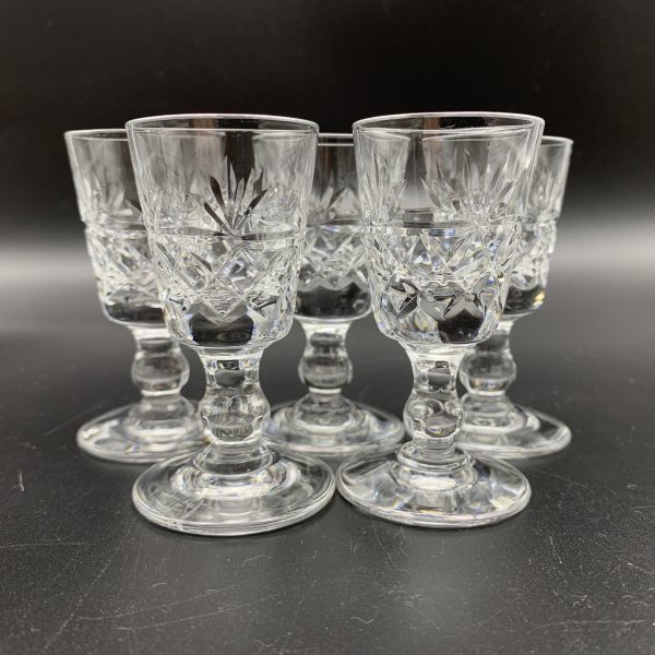 Vintage Set of ‘Brierley’ Cut-Crystal Liquor Glasses