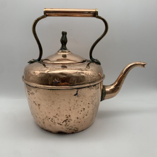 Large Antique Copper & Brass Kettle