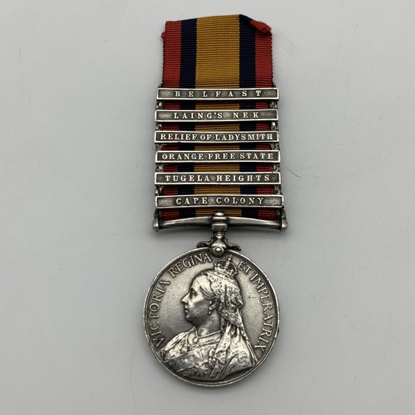 Boer War – Q.S.A. Medal ‘S. SERJT. W. WINDOW’ (6 Clasps) ‘S.A. LT. HORSE’