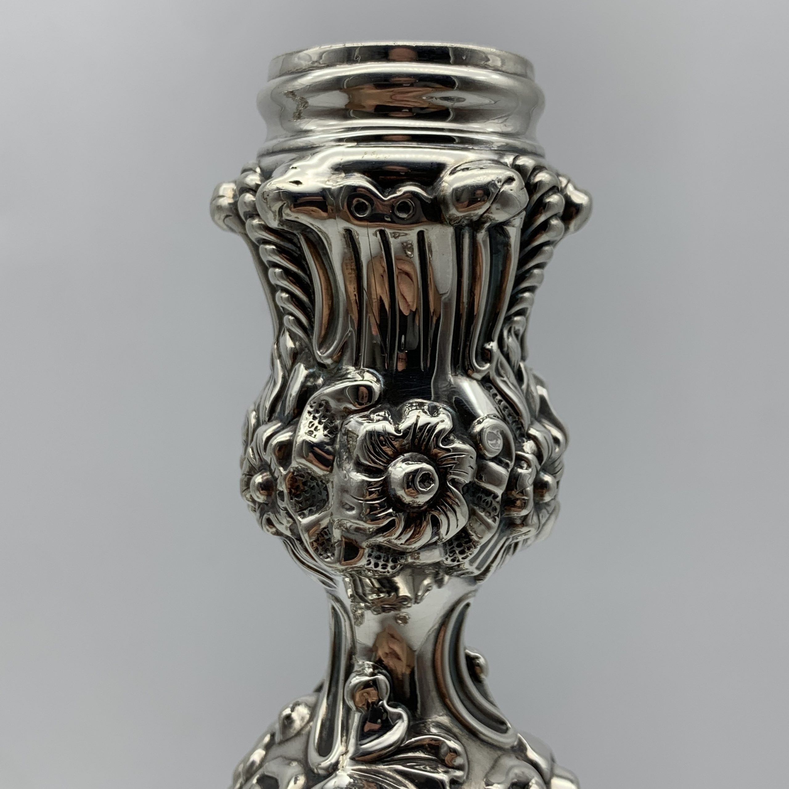 Pair Sterling Silver Georgian Candlesticks (1816) - Image 3