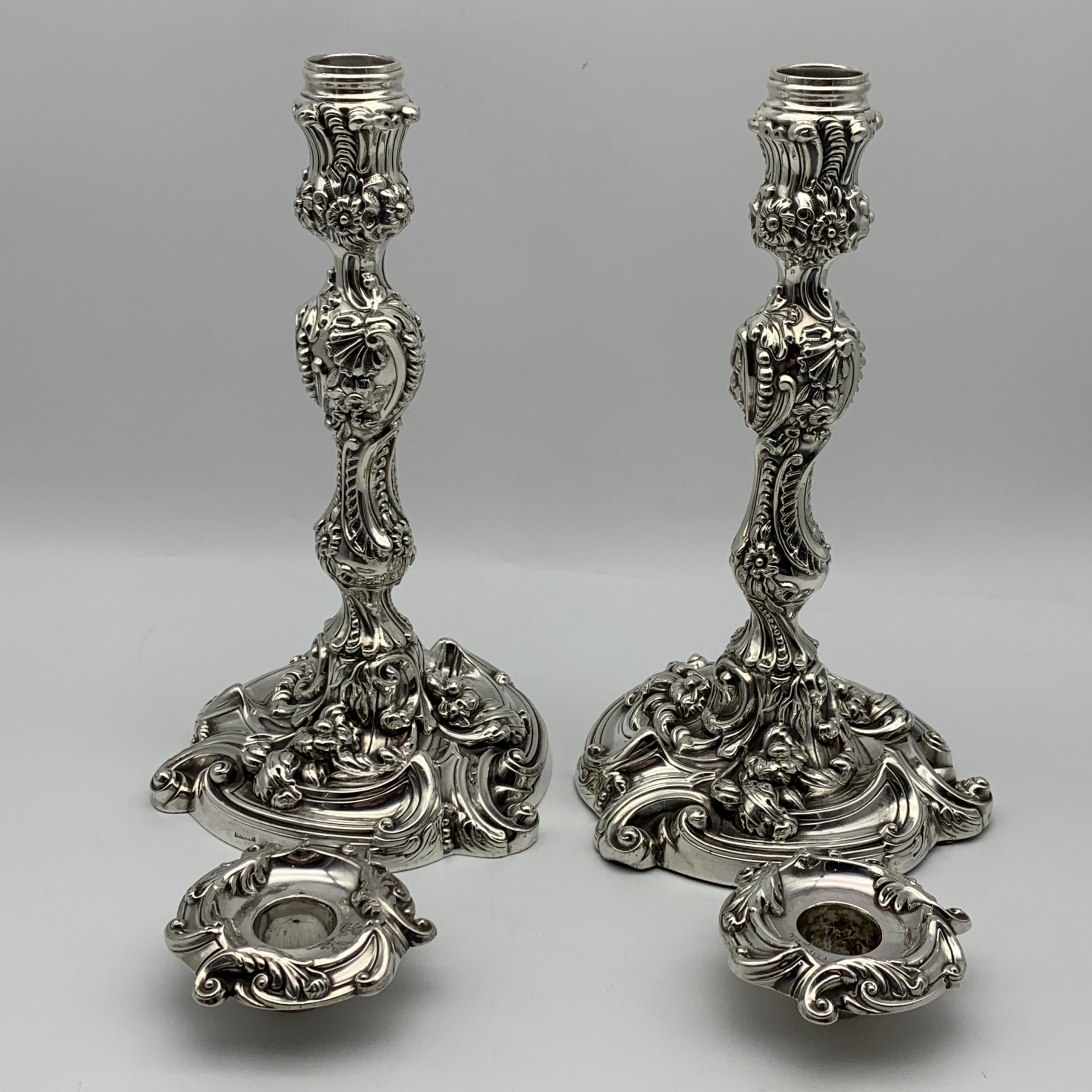 Pair Sterling Silver Georgian Candlesticks (1816) - Image 7