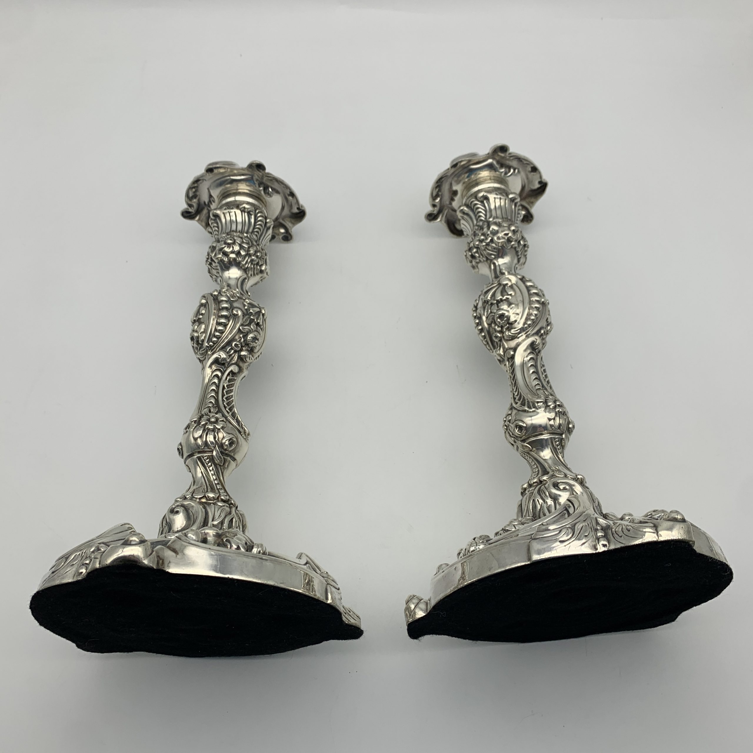 Pair Sterling Silver Georgian Candlesticks (1816) - Image 8